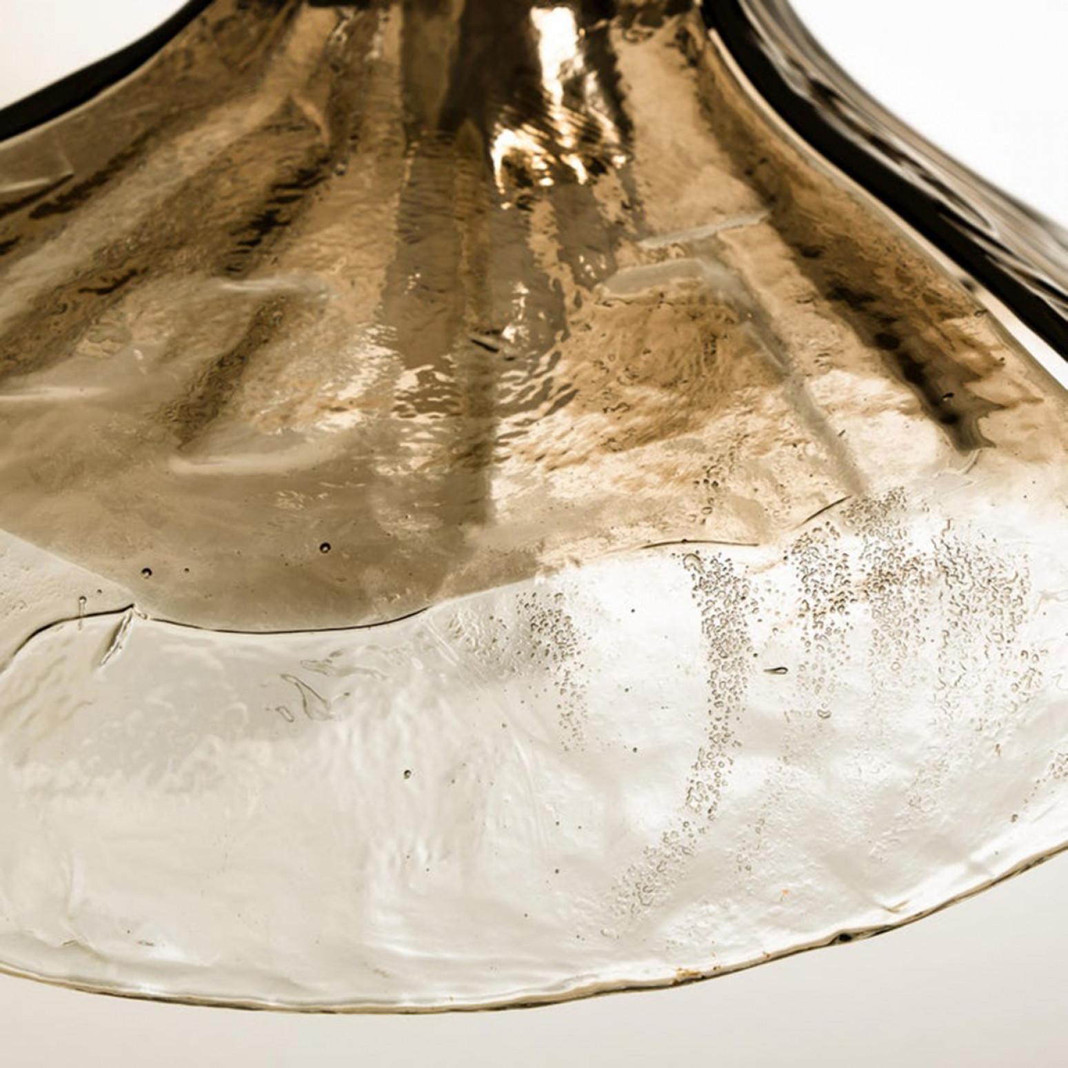 Hängeleuchten aus braunem Klarglas Modell LS185 von Carlo Nason für Mazzega im Angebot 2