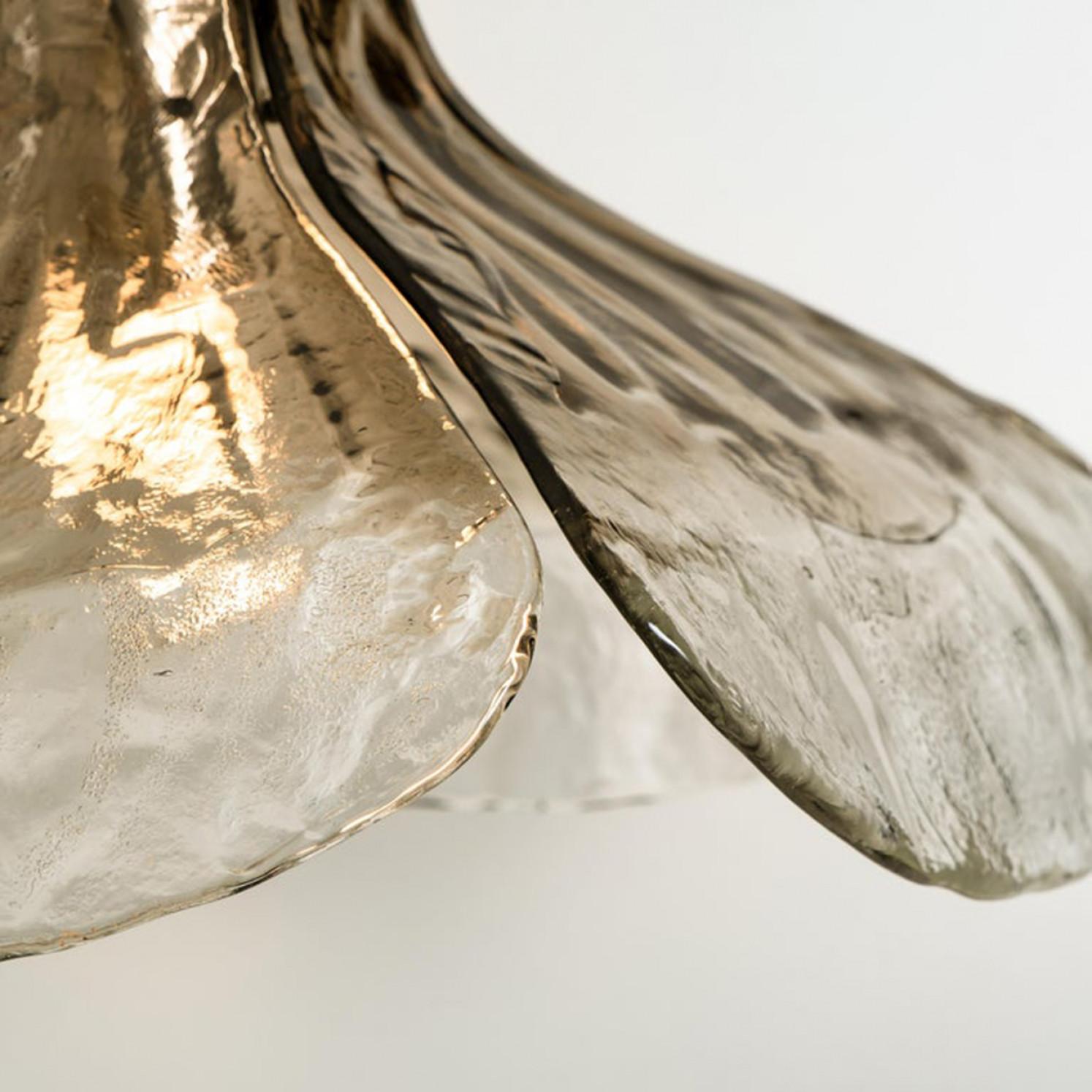 Autrichien Lampes à suspension en verre transparent marron modèle LS185 de Carlo Nason pour Mazzega en vente