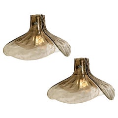 Brown Clear Glass Pendant Lights Model Ls185 by Carlo Nason for Mazzega