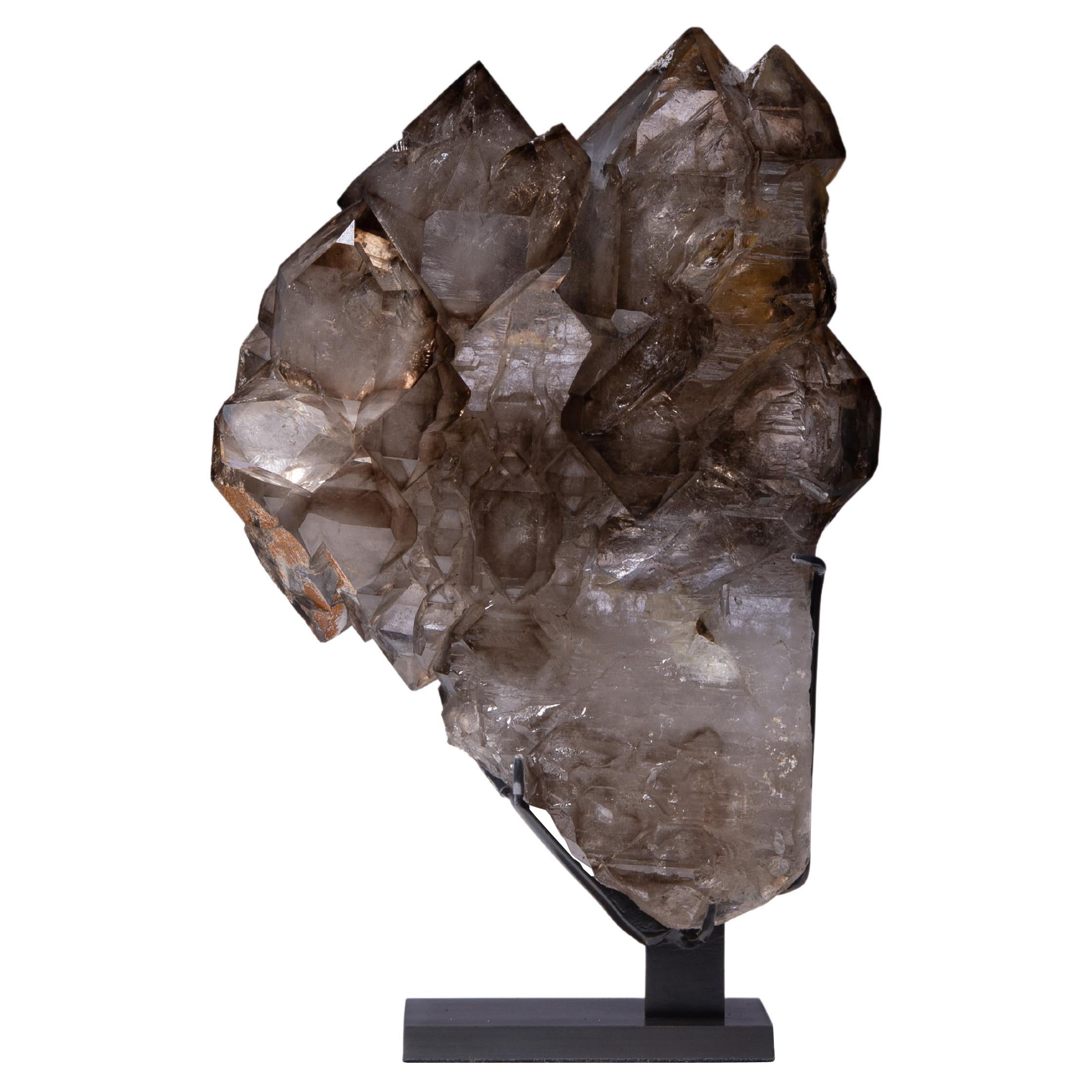 Brown, Clear White Smokey Quartz Decorative object Sculpture Crystal Rock