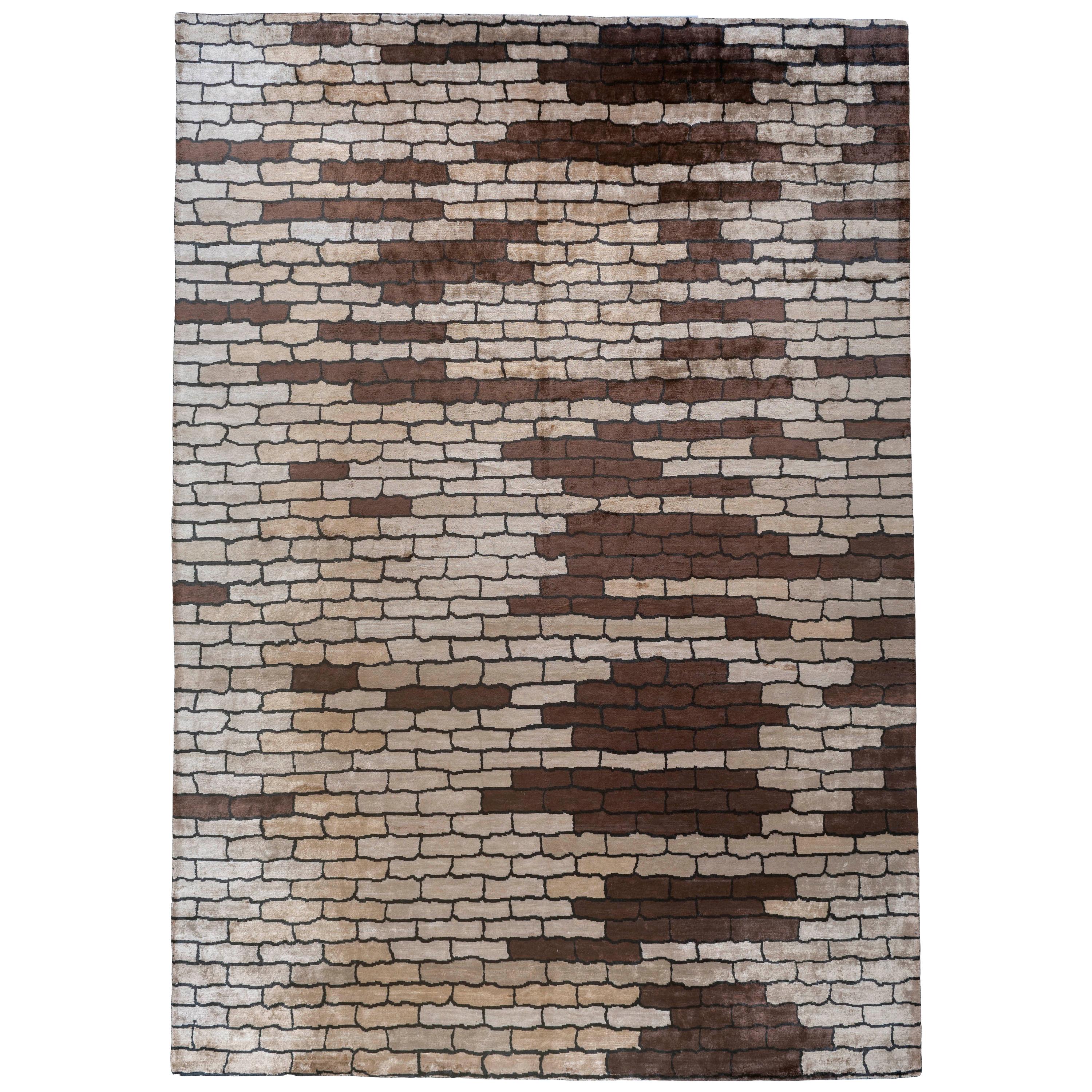 Brown Cobblestones Area Rug