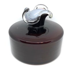 Brown Color Sommerso Glass Vase Murano, Italy, 1970s