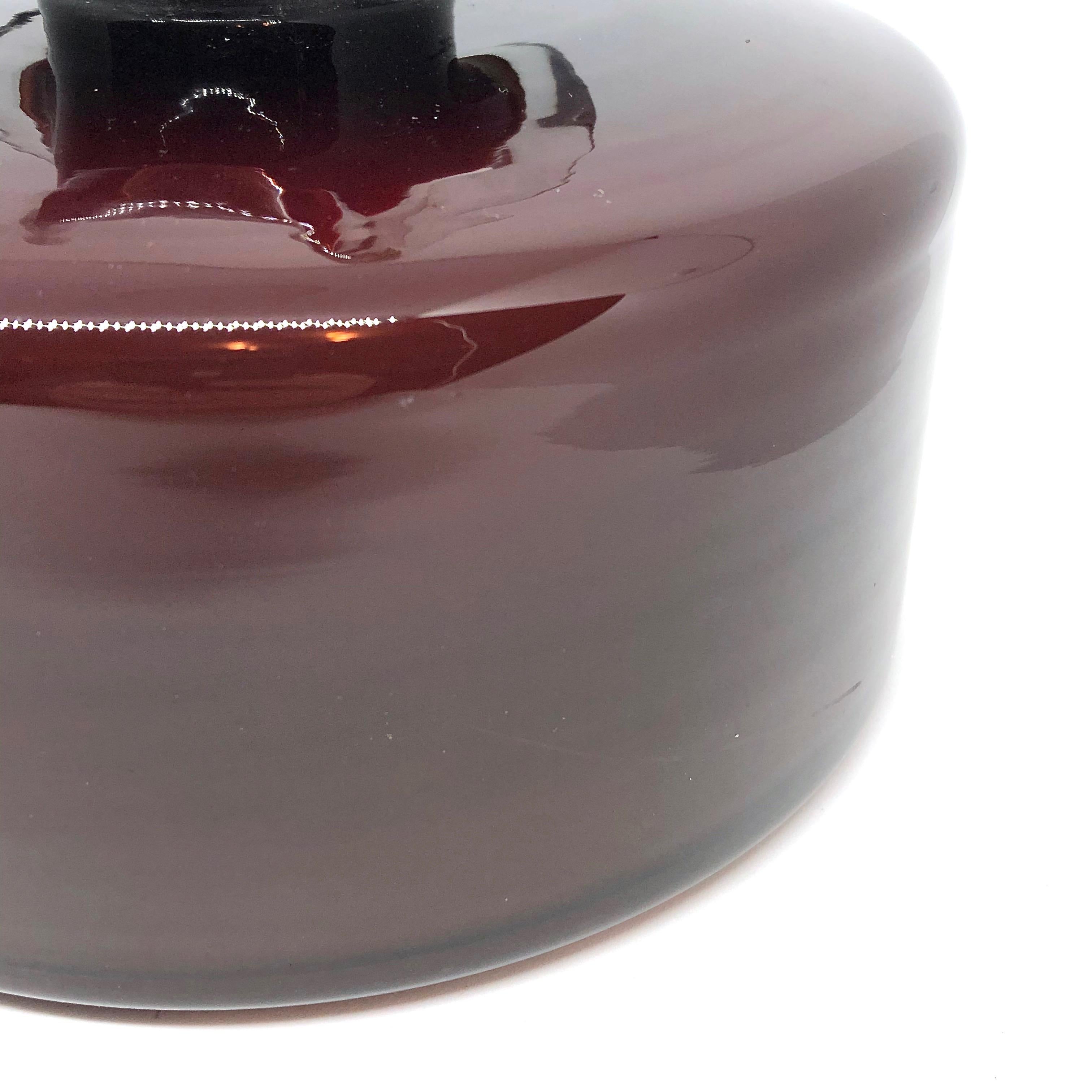 Fatto a mano Vaso in vetro di Murano Glass Sommerso color marrone, Italia, anni '70 in vendita