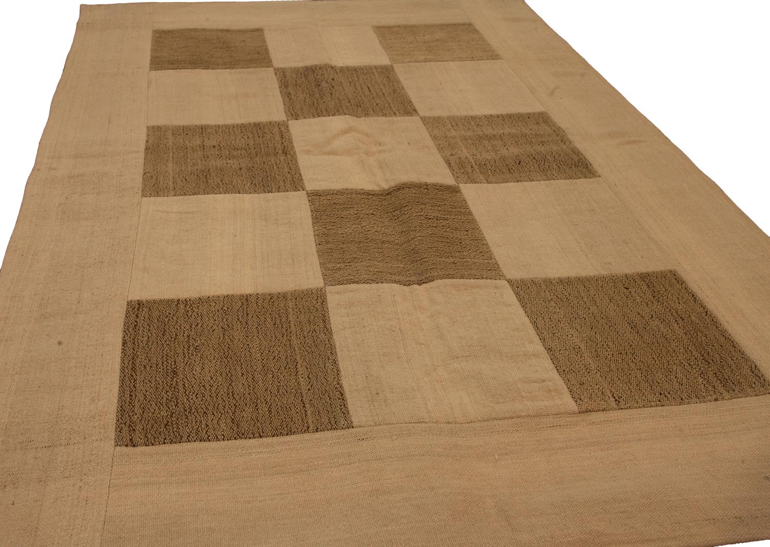 Other Brown Color Turkish Patchwork Carpet, 1950-1970 For Sale