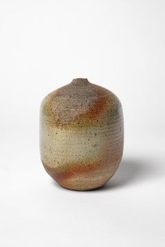 brown colored stoneware ceramic vase by Bruno Hrdy La Borne 1970 20th century