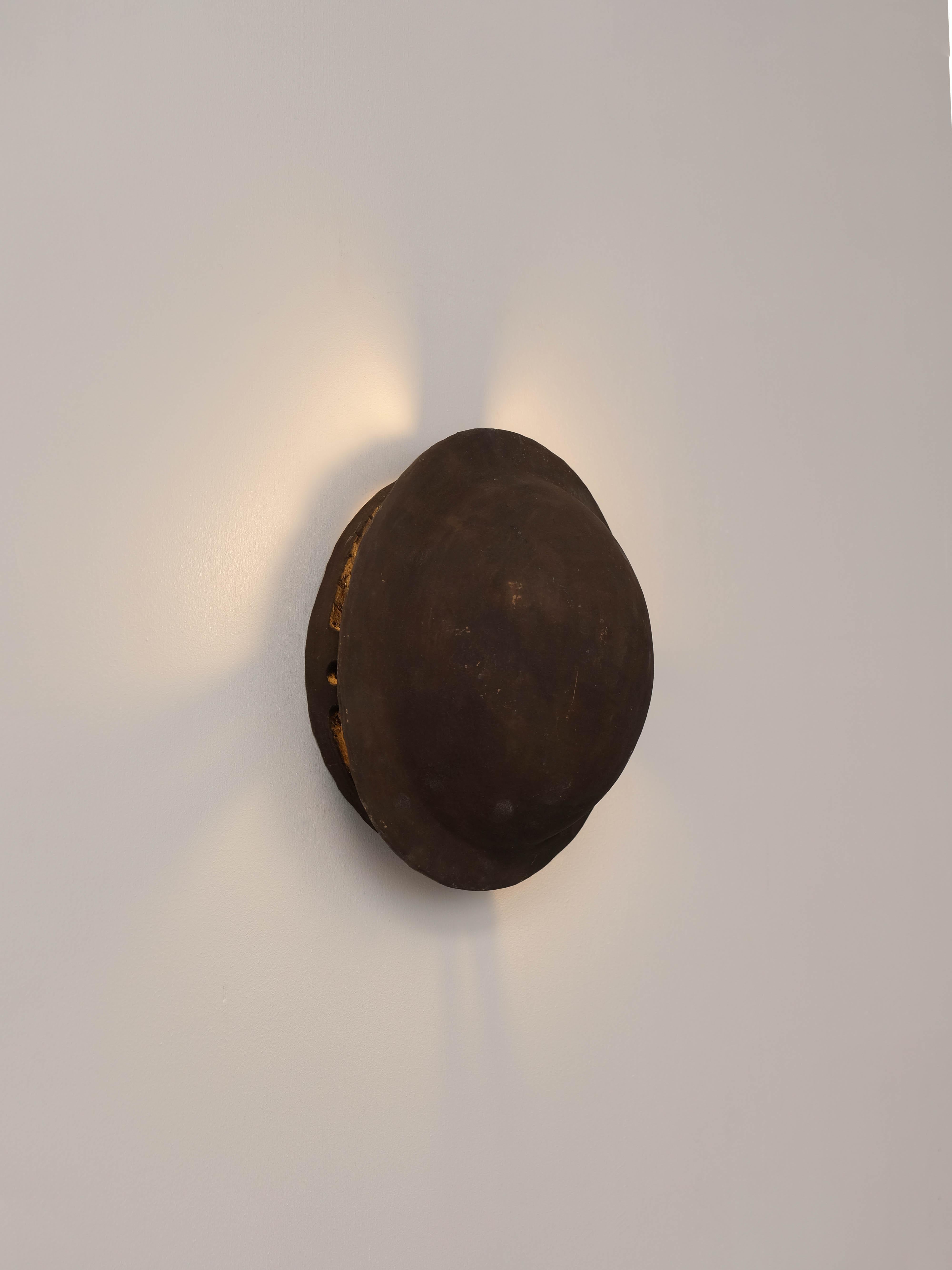 Brown contemporary Ceramic Wall Light Made of local Clay by memòri studio 3