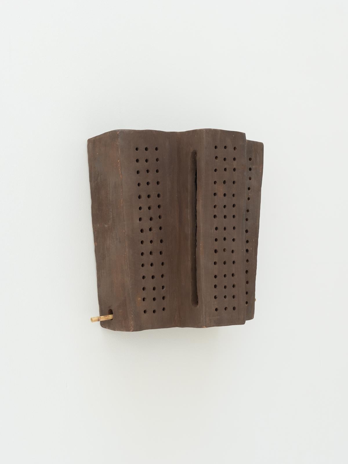 Arts and Crafts Brown contemporary Ceramic Wall Light Made of local Clay by memòri studio For Sale