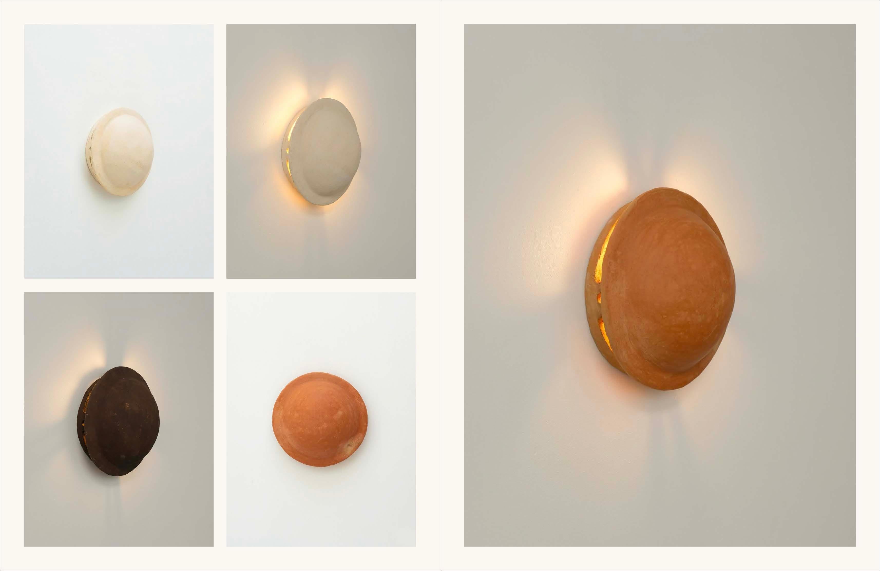 Contemporary Brown contemporary Ceramic Wall Light Made of local Clay by memòri studio For Sale