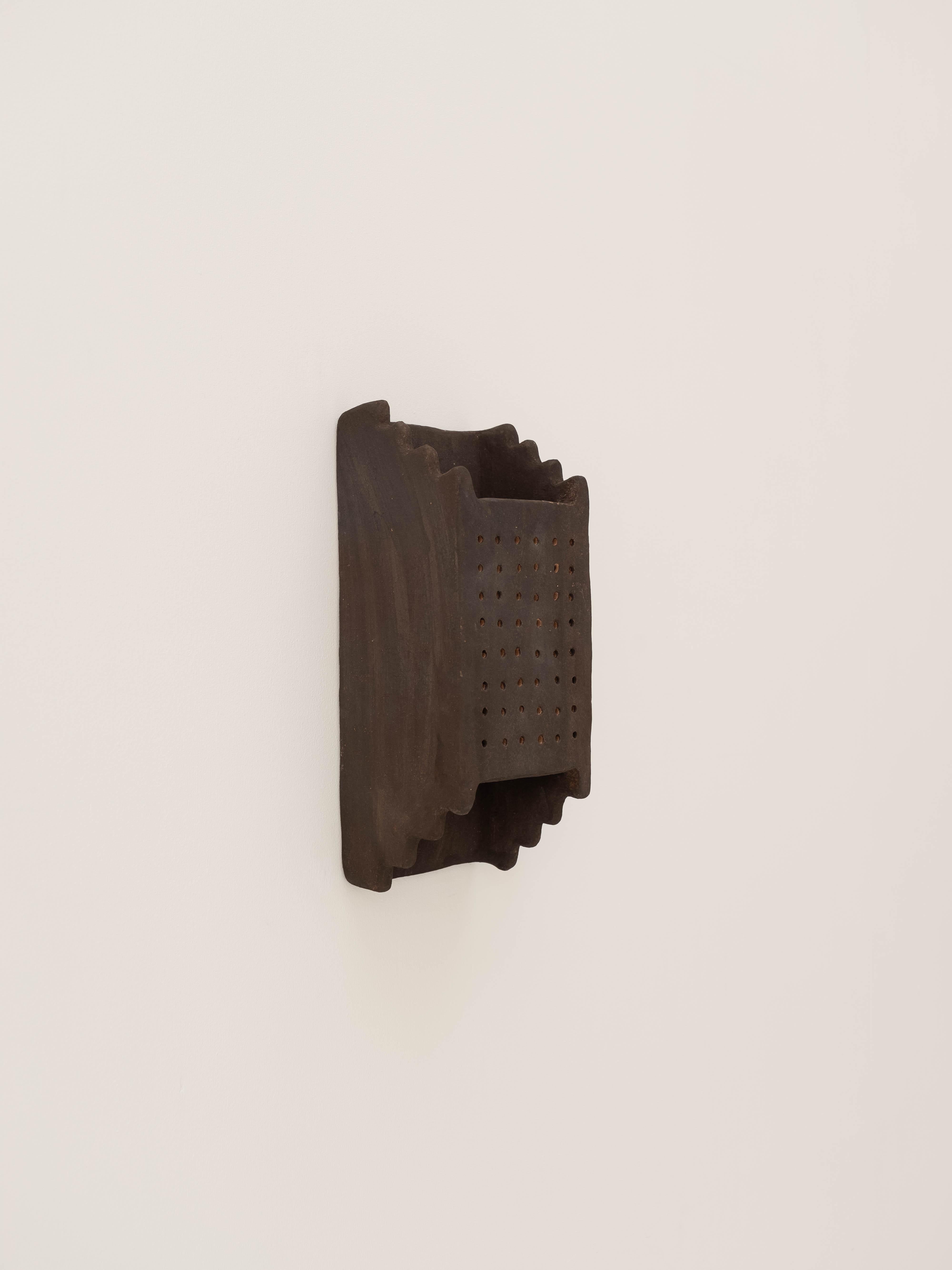 Brown contemporary Ceramic Wall Light Made of local Clay, natural pigments 3