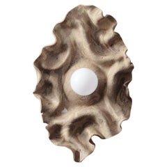 Brown contemporary folded ceramic wall sconce