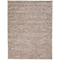 Brown Contemporary Handmade Felted Wool Rug by Apadana