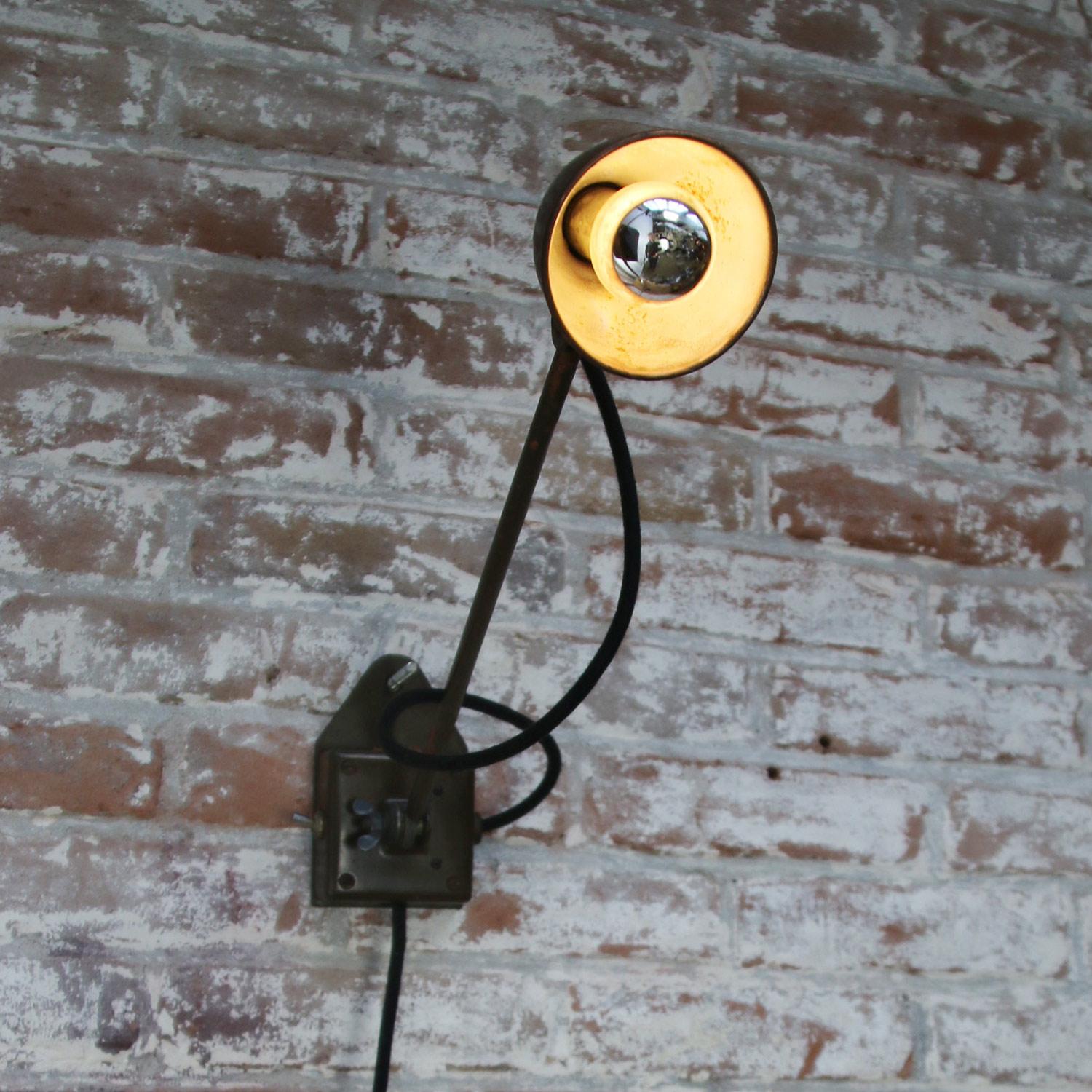 20th Century Brown Copper Vintage Industrial Scones Wall Lights