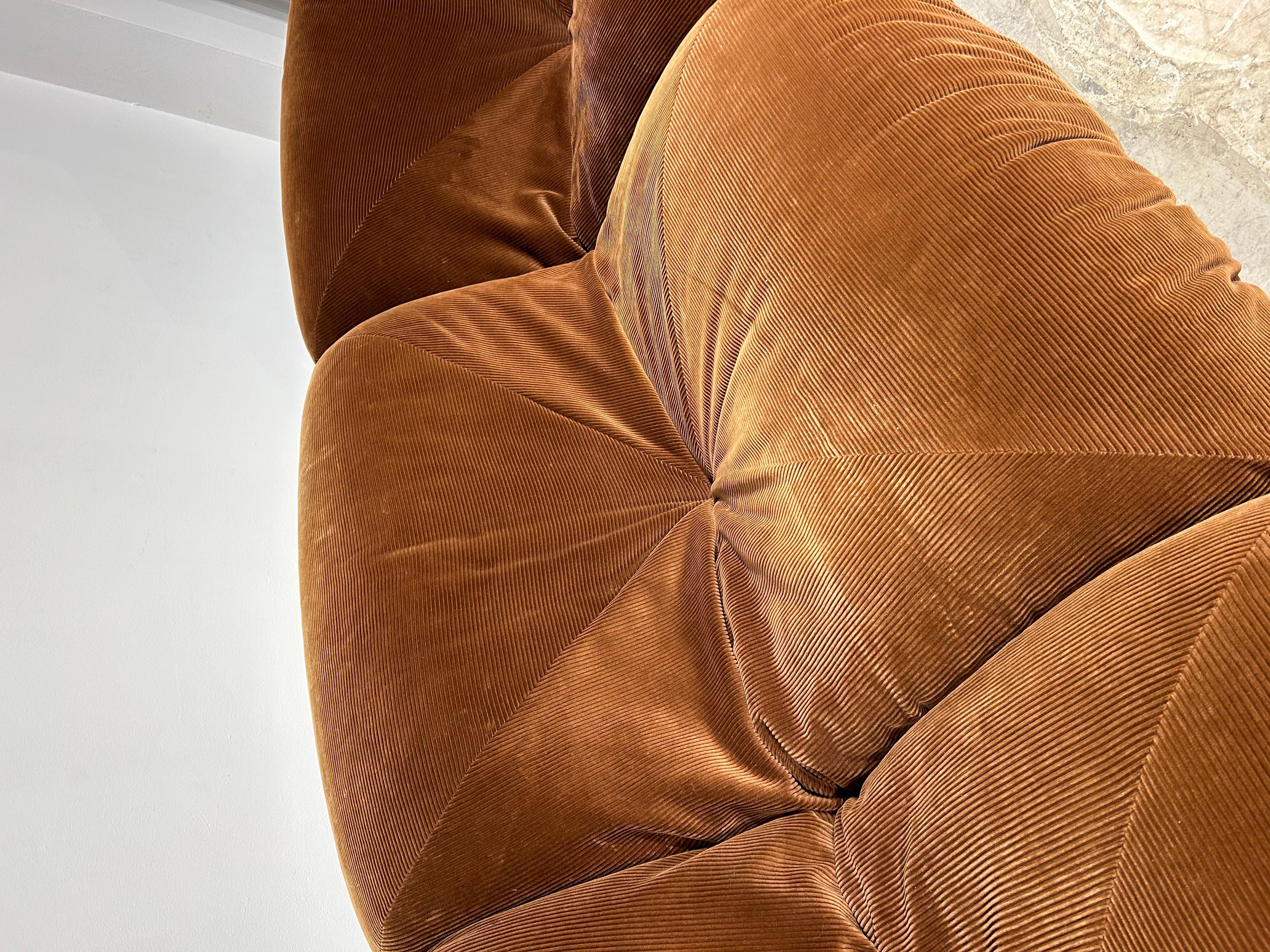Brown corduroy modular “Potatoe” Airborne sofa 3