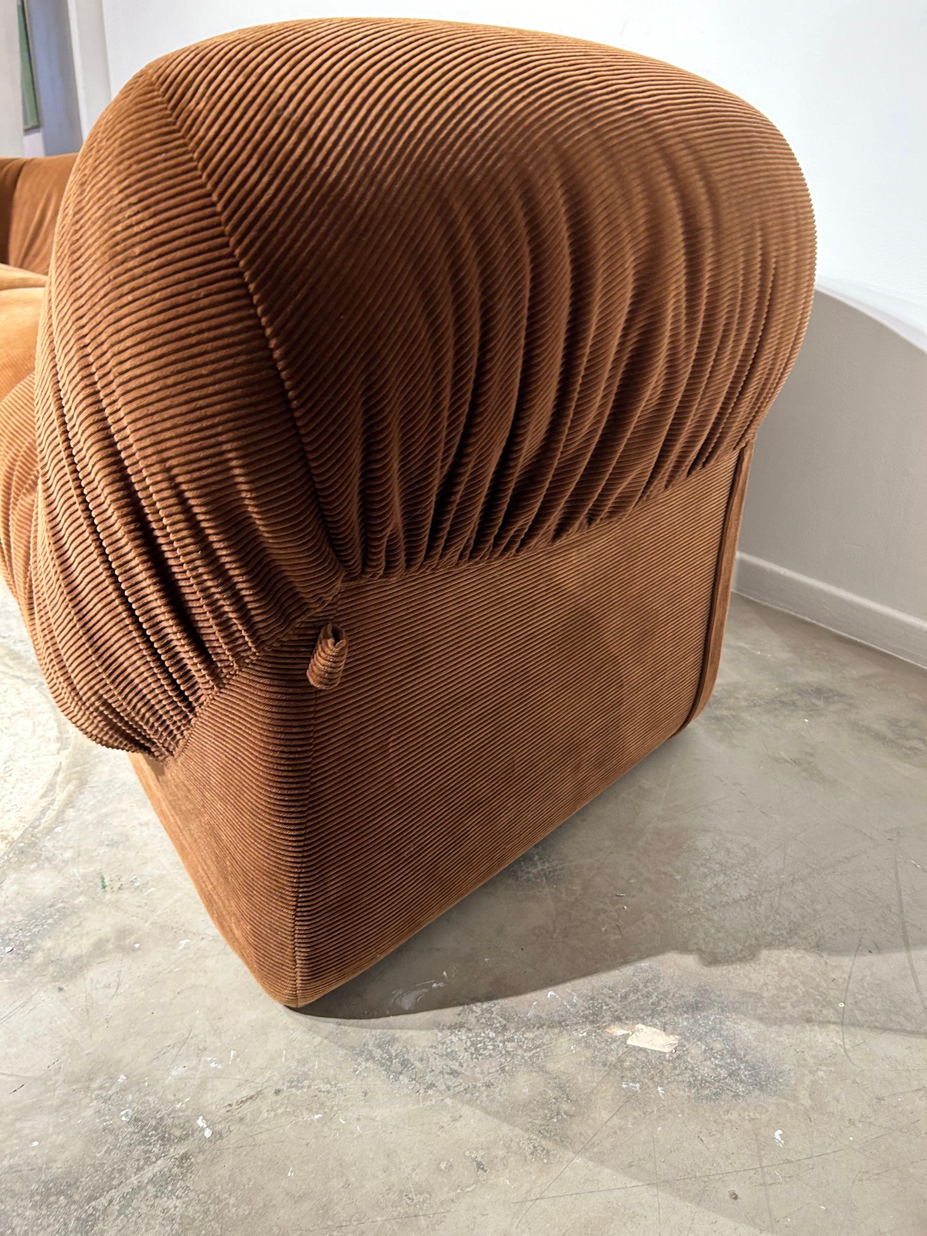 Brown corduroy modular “Potatoe” Airborne sofa 4
