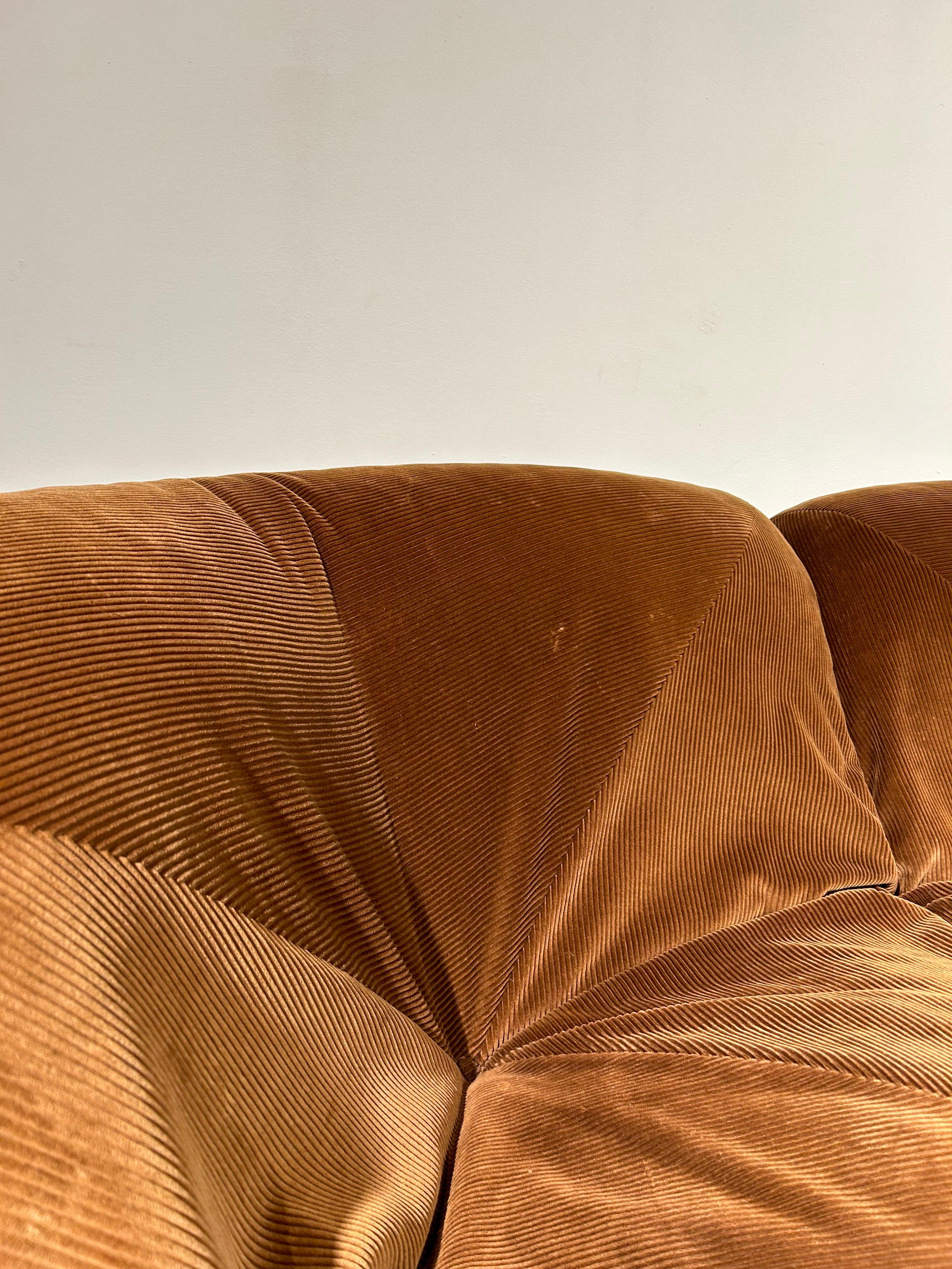 Brown corduroy modular “Potatoe” Airborne sofa 1