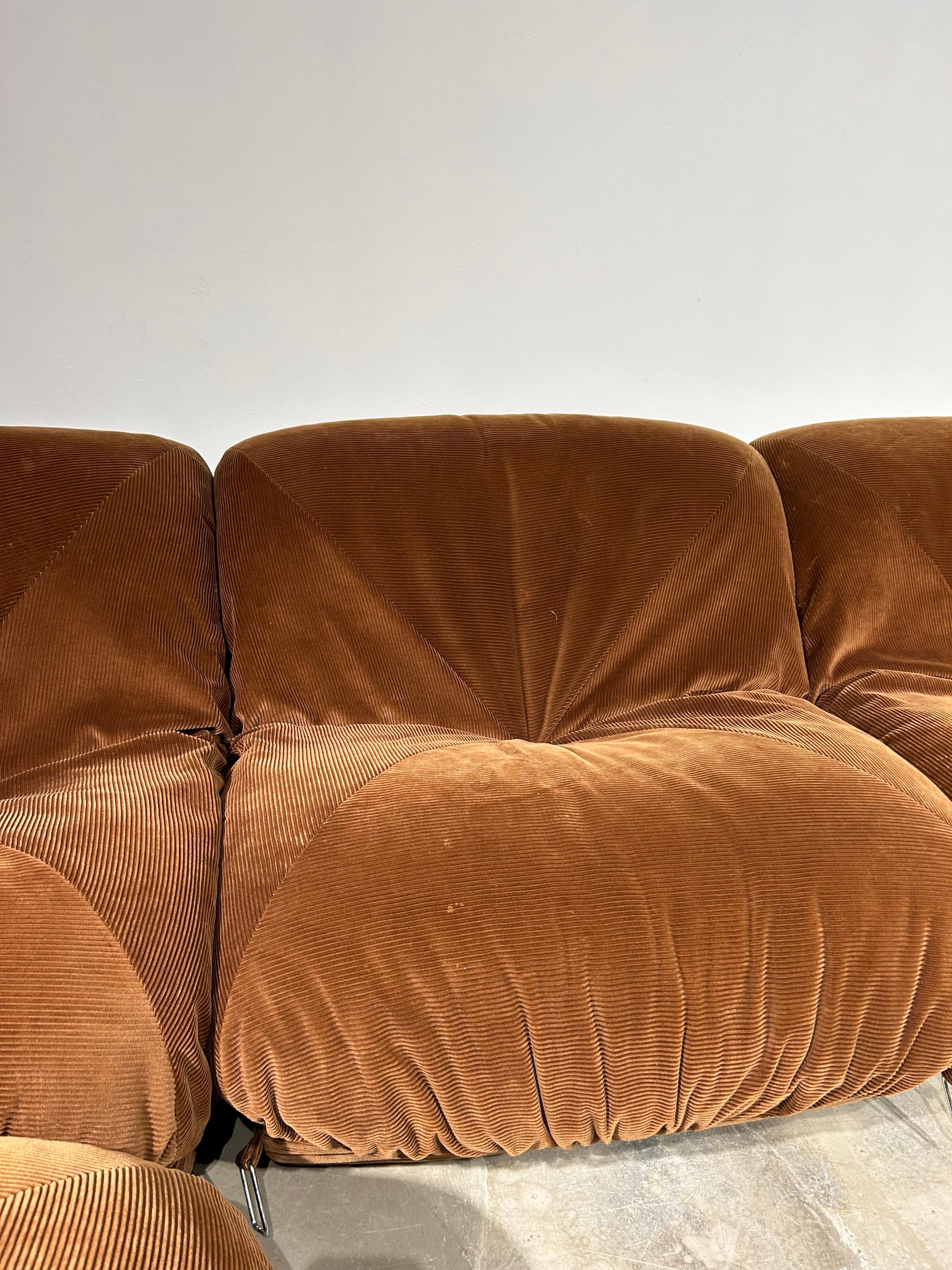 Brown corduroy modular “Potatoe” Airborne sofa 2