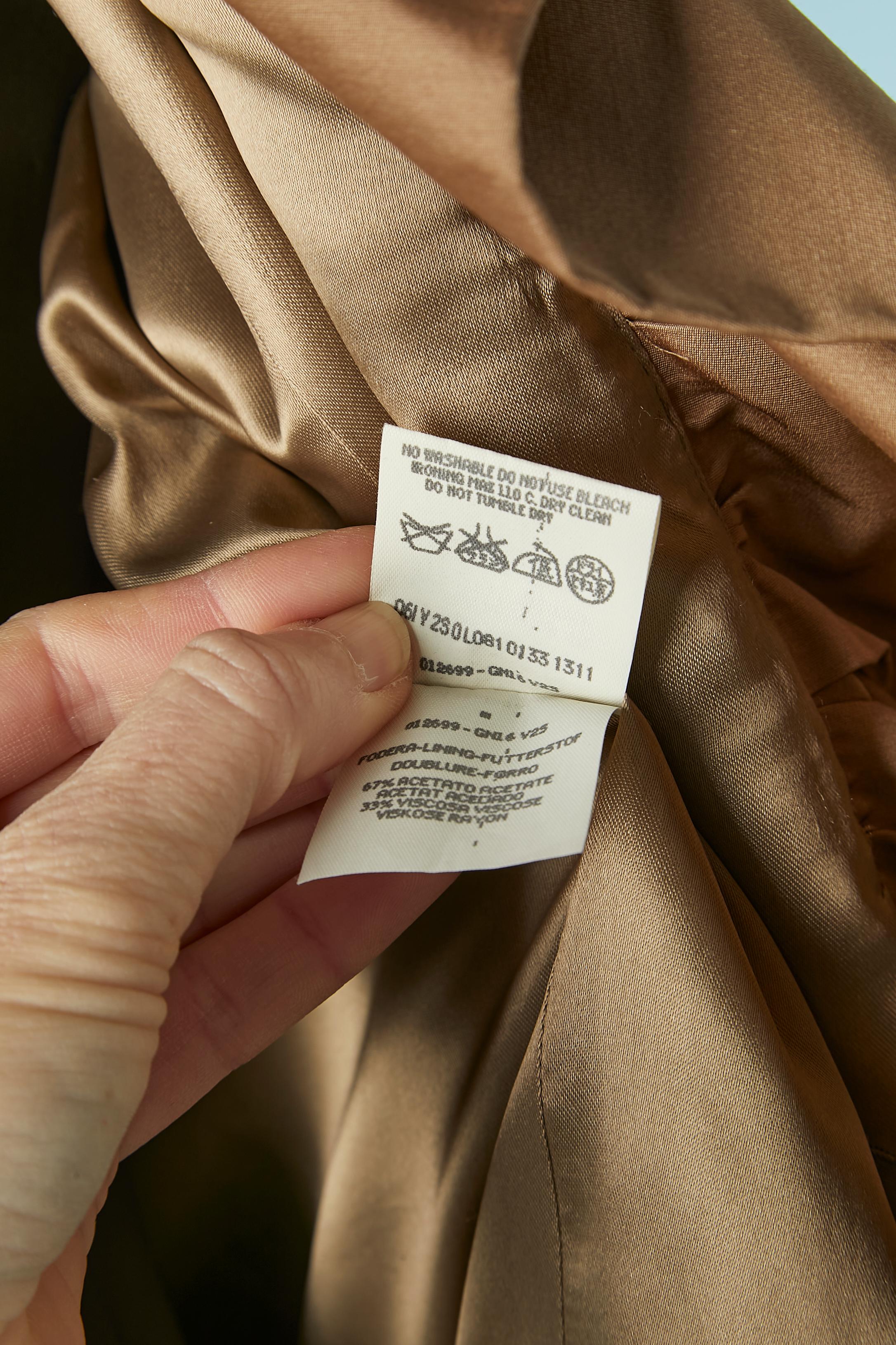 Brown cotton and silk edge to edge jacket with ruffles Giambattista VALLI For Sale 6