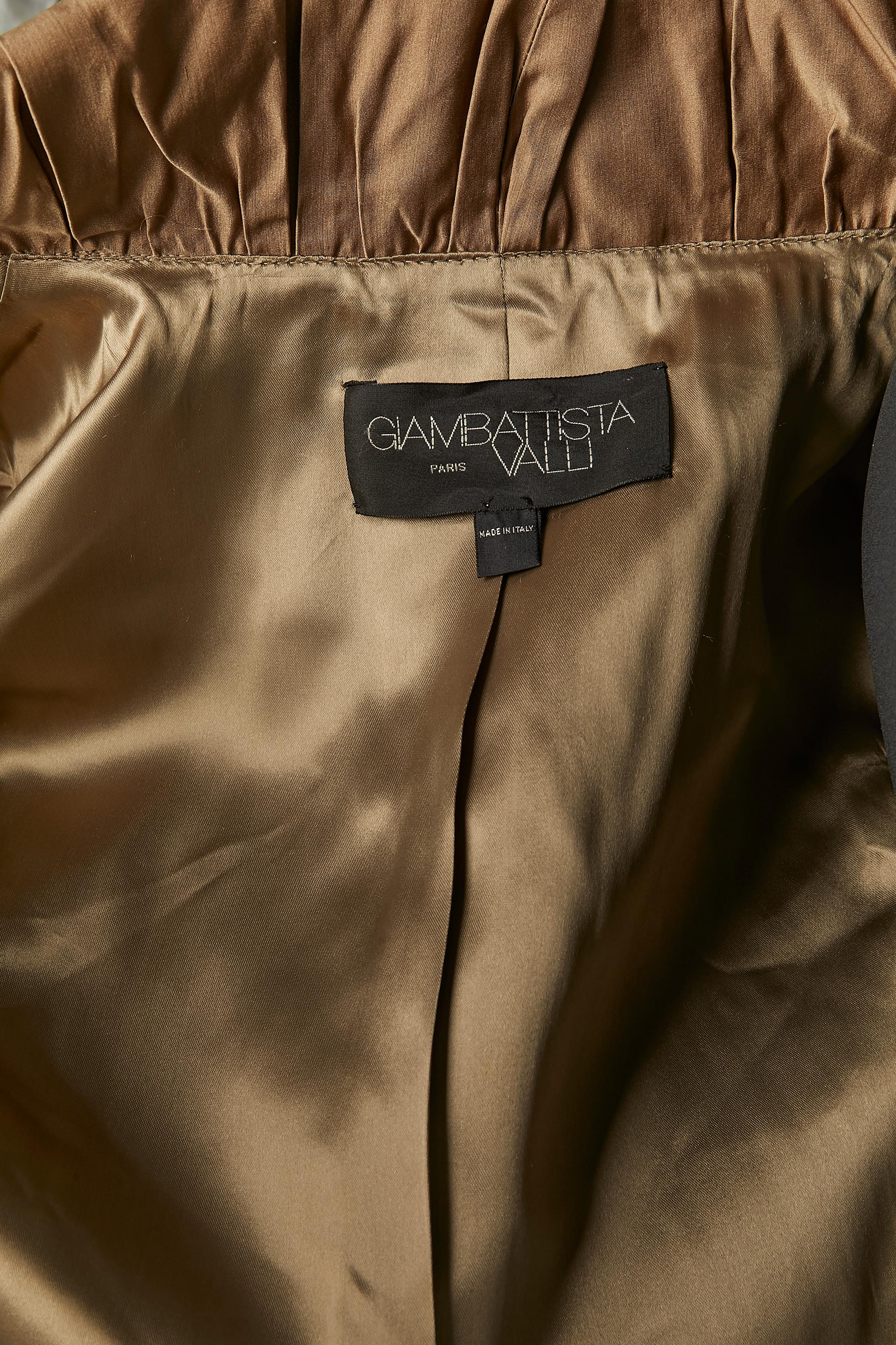 Brown cotton and silk edge to edge jacket with ruffles Giambattista VALLI For Sale 3