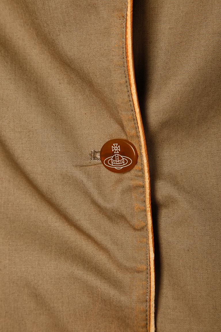 Brown cotton single-breasted jacket with 