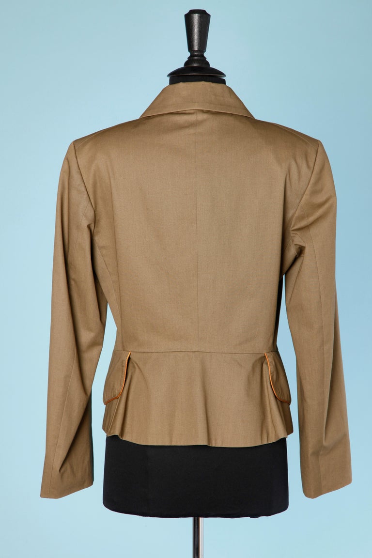 Brown cotton jacket with "hart" collar Red Label by Vivienne Westwood For Sale at 1stDibs
