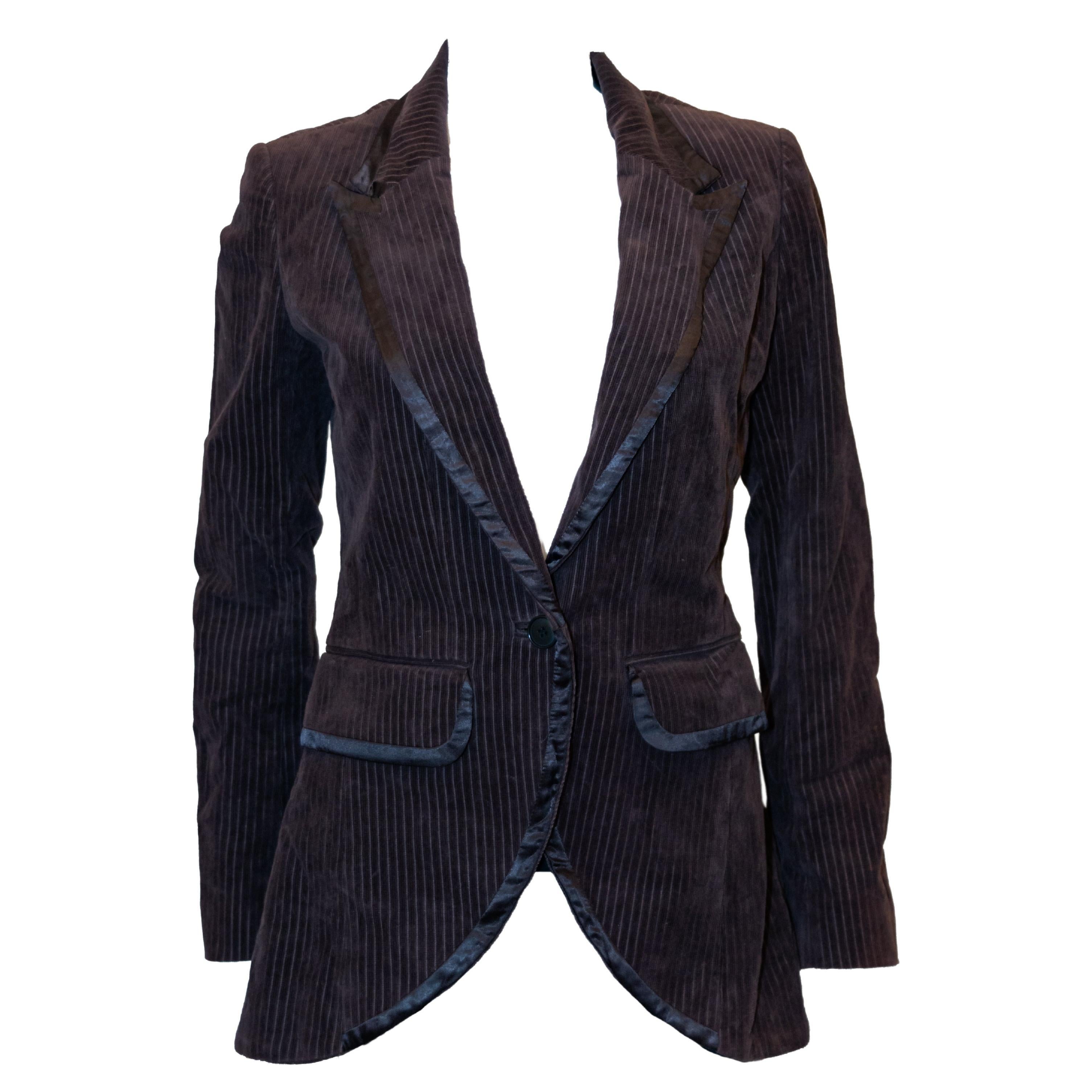 Brown Courdroy Blazer by Malene Birger For Sale