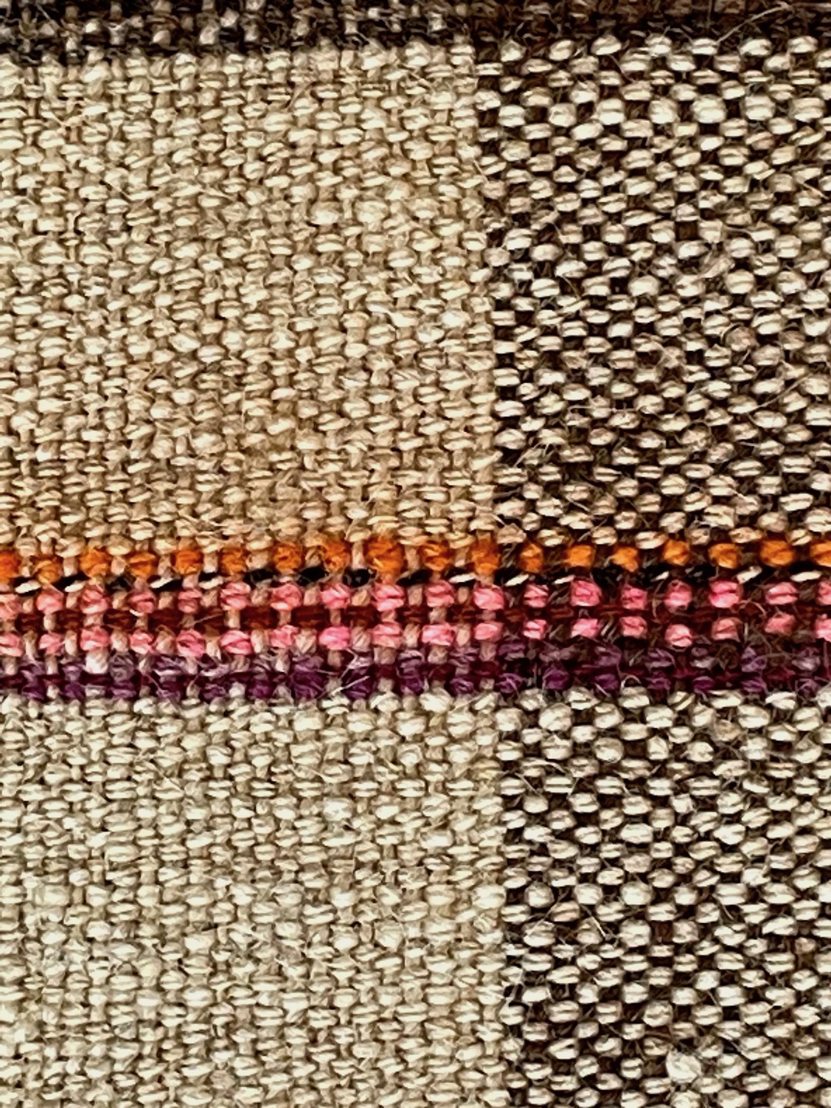 Portuguese Brown, Cream, Orange, Pink and Purple Band Pillow, Portugal, Contemporary
