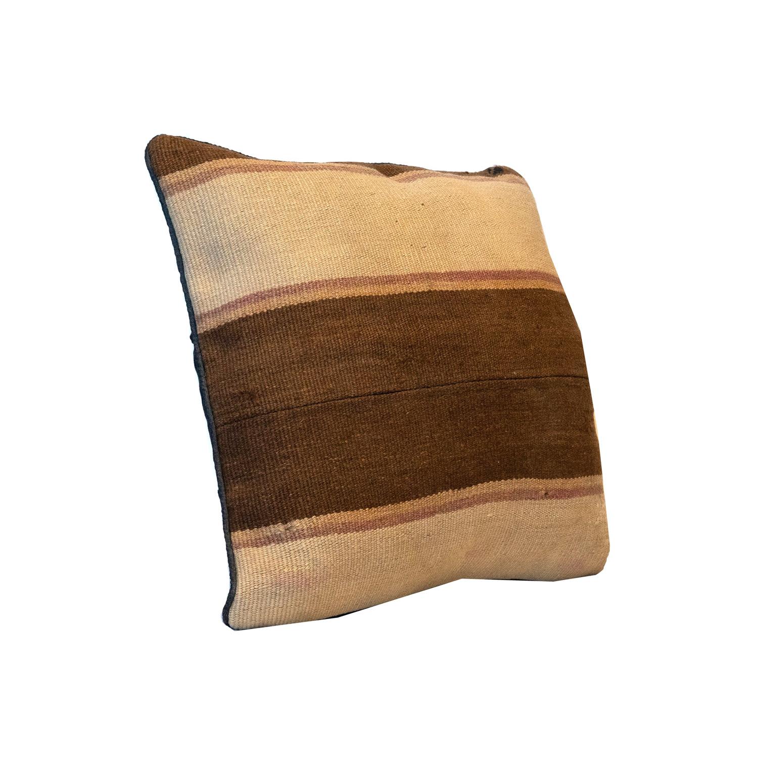 brown and cream striped cushions