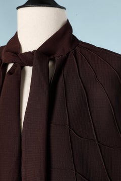 Brown crepe cape with sleeves and furs Worth