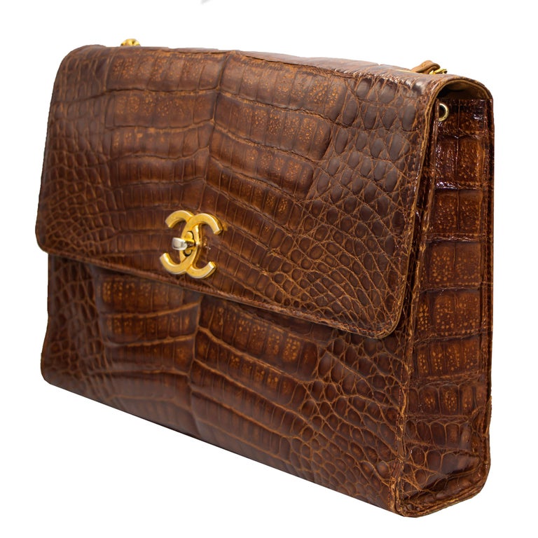 Brown Crocodile Chanel Crossbody Bag at 1stDibs chanel blush