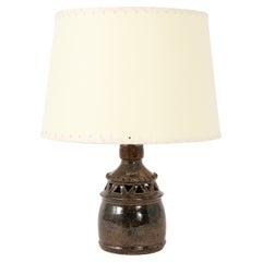Brown Cut Out Ceramic Lamp, Denmark 1960's