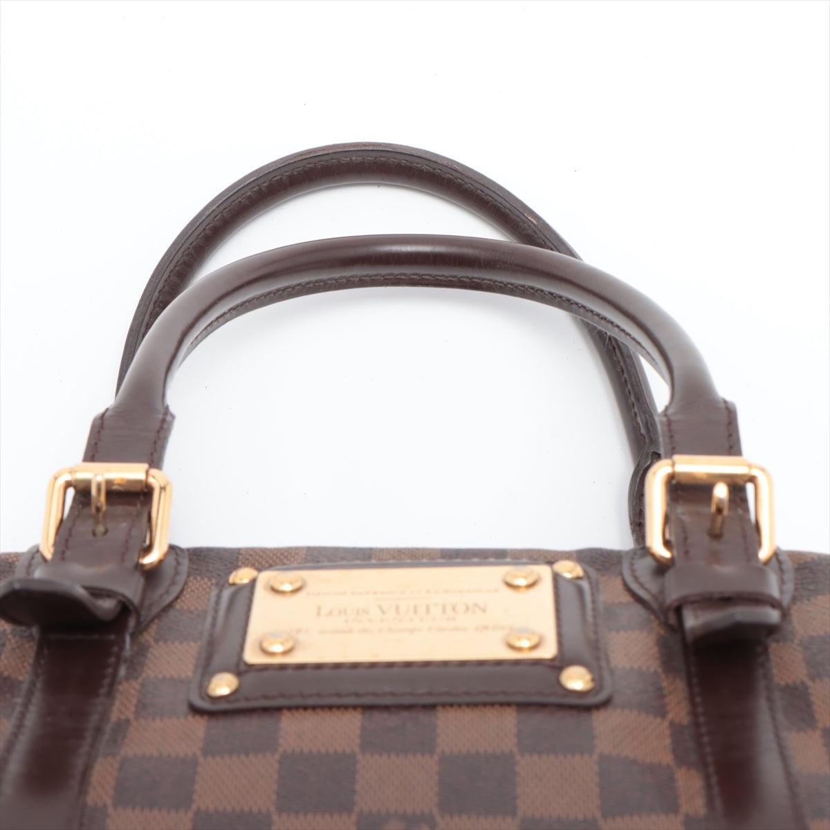 Black Brown Damier Ebene coated canvas Louis Vuitton Berkeley bag with dark brown
