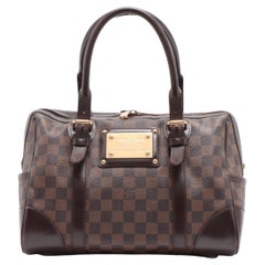 Braune Damier Ebene Louis Vuitton Berkeley-Tasche aus beschichtetem Segeltuch mit dunkelbraunem Braun 