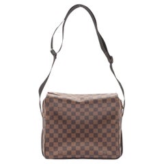 Brown Damier Ebene coated canvas Louis Vuitton Naviglio messenger bag with gold
