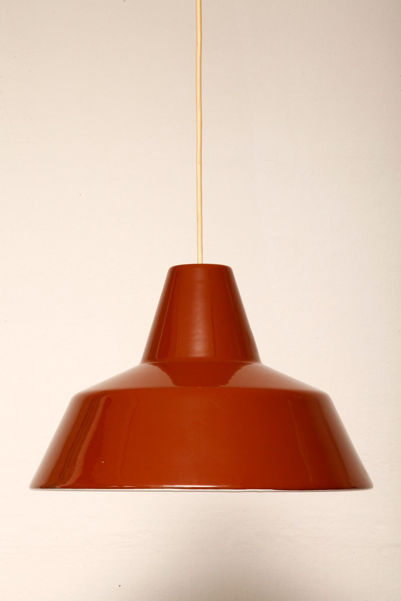 Mid-20th Century Brown Danish Pendant Lamp from Louis Poulsen, Metal, 1960s For Sale