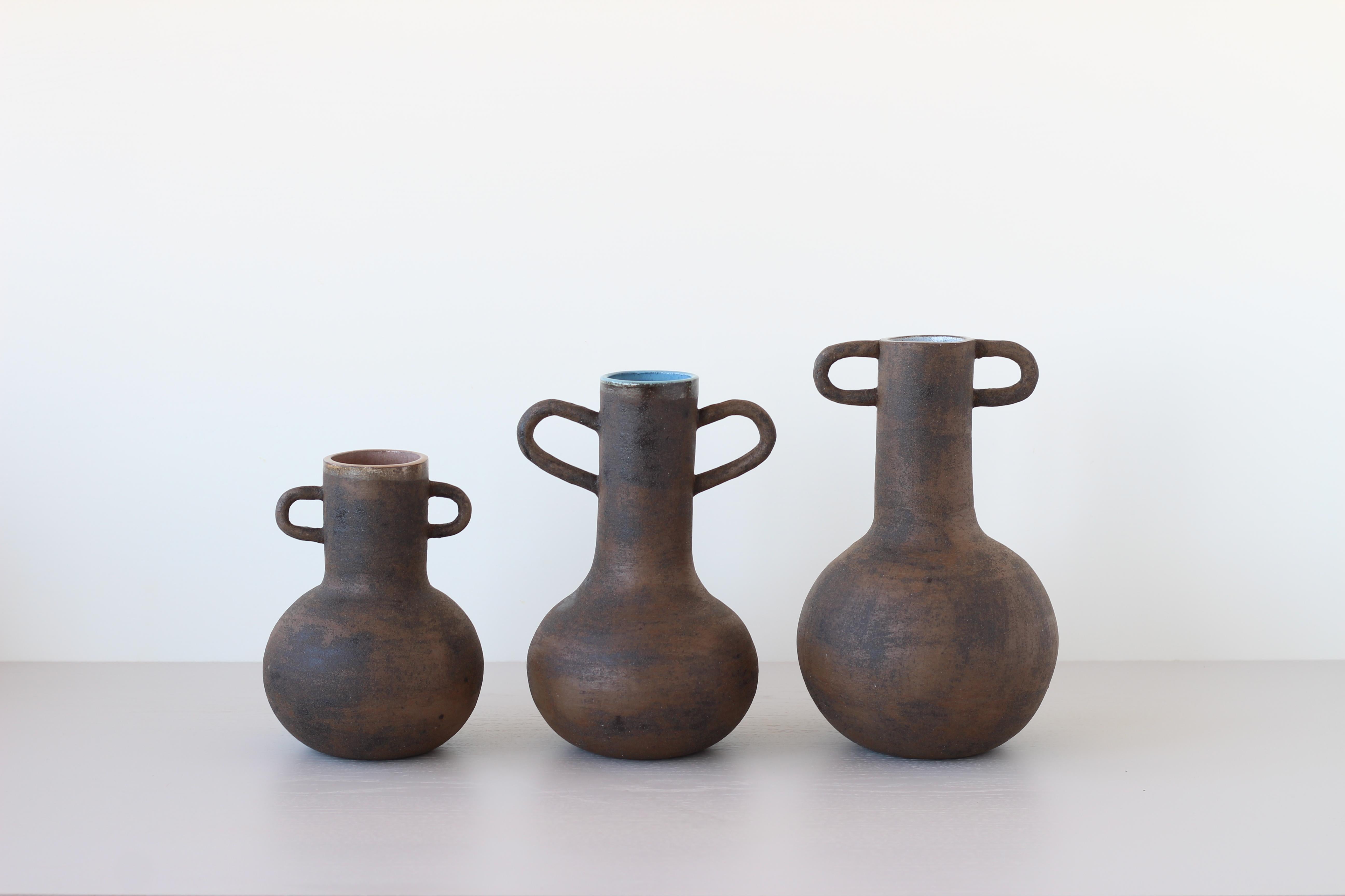Contemporary Brown Dark Vase by Eguzkiñe Egaña For Sale