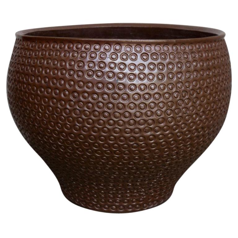 Brown David Cressey Unglazed Planter "Cheerio Vessel", circa 1960 For Sale