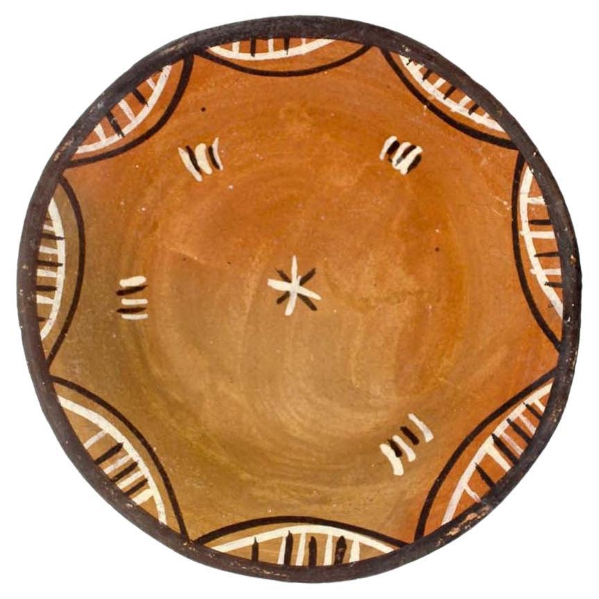 Brown Decorative Plate Made of Clay, Handcrafted by the Potter Raja