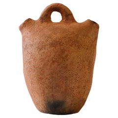 Brown Decorative Pot Made of Clay, Handcrafted by the Potter Raja