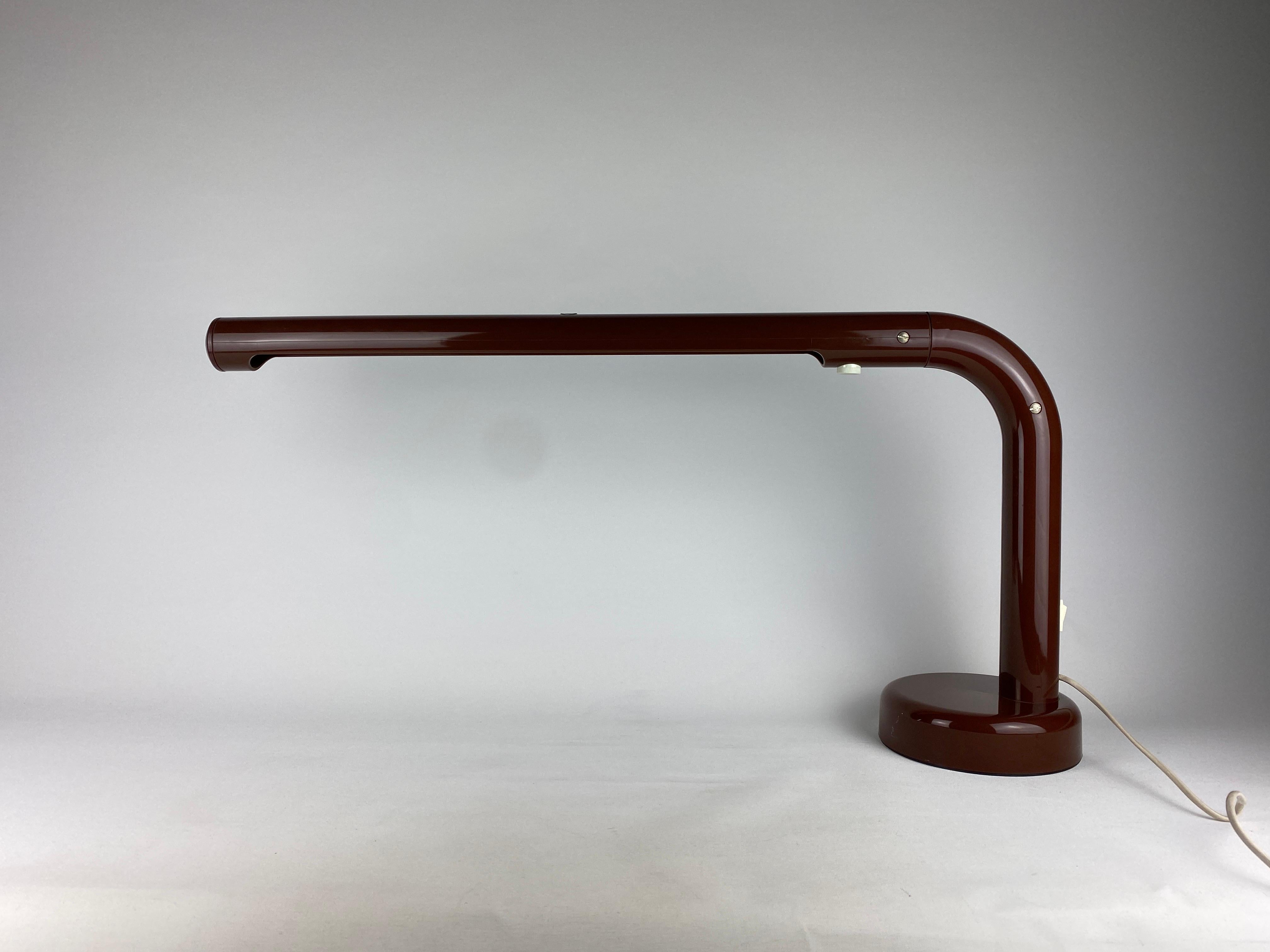 Brown Desk Lamp The Tube by Anders Pehrson for Atelje Lyktan 1970 For Sale 3