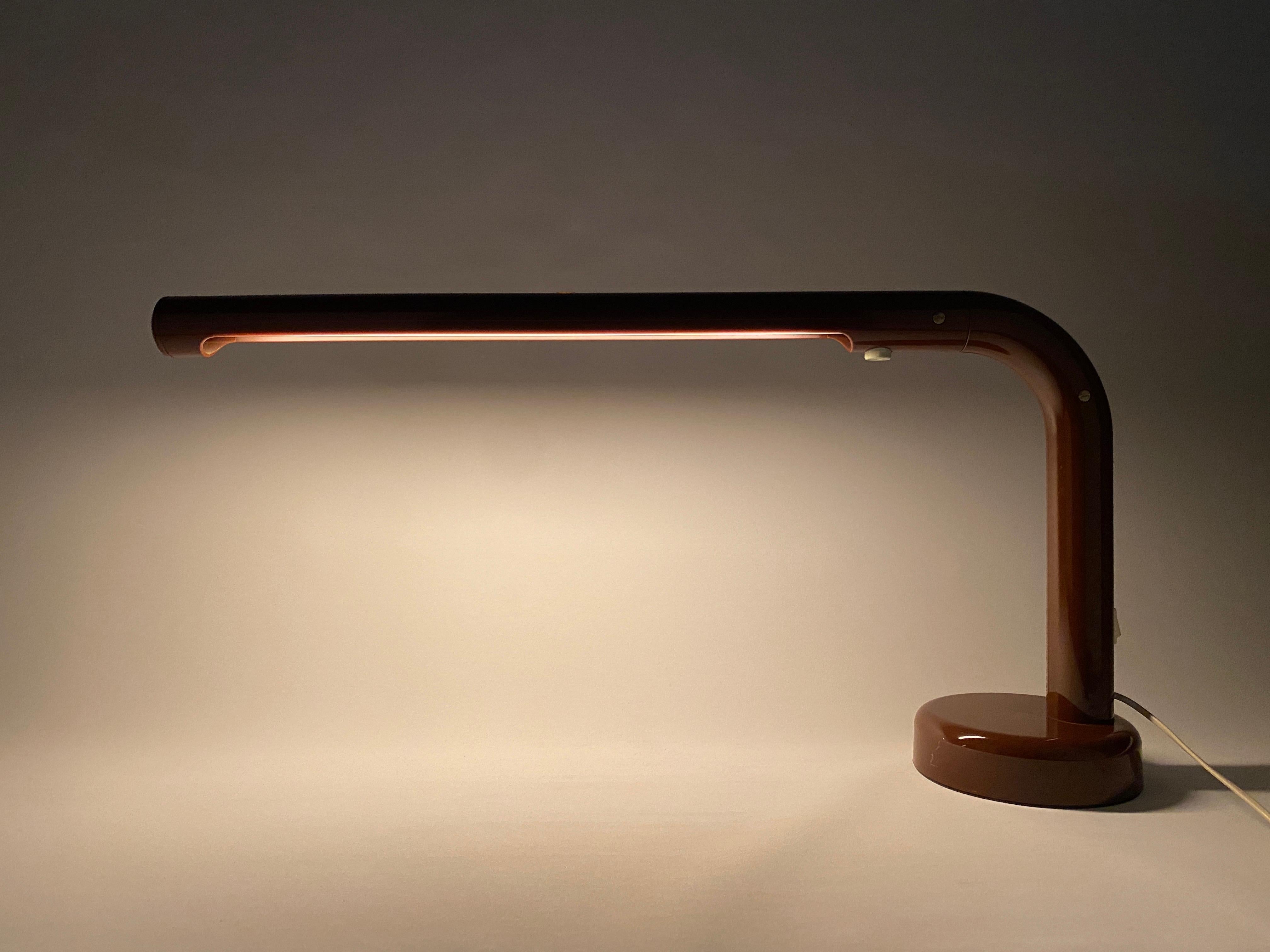 Brown Desk Lamp The Tube by Anders Pehrson for Atelje Lyktan 1970 For Sale 6