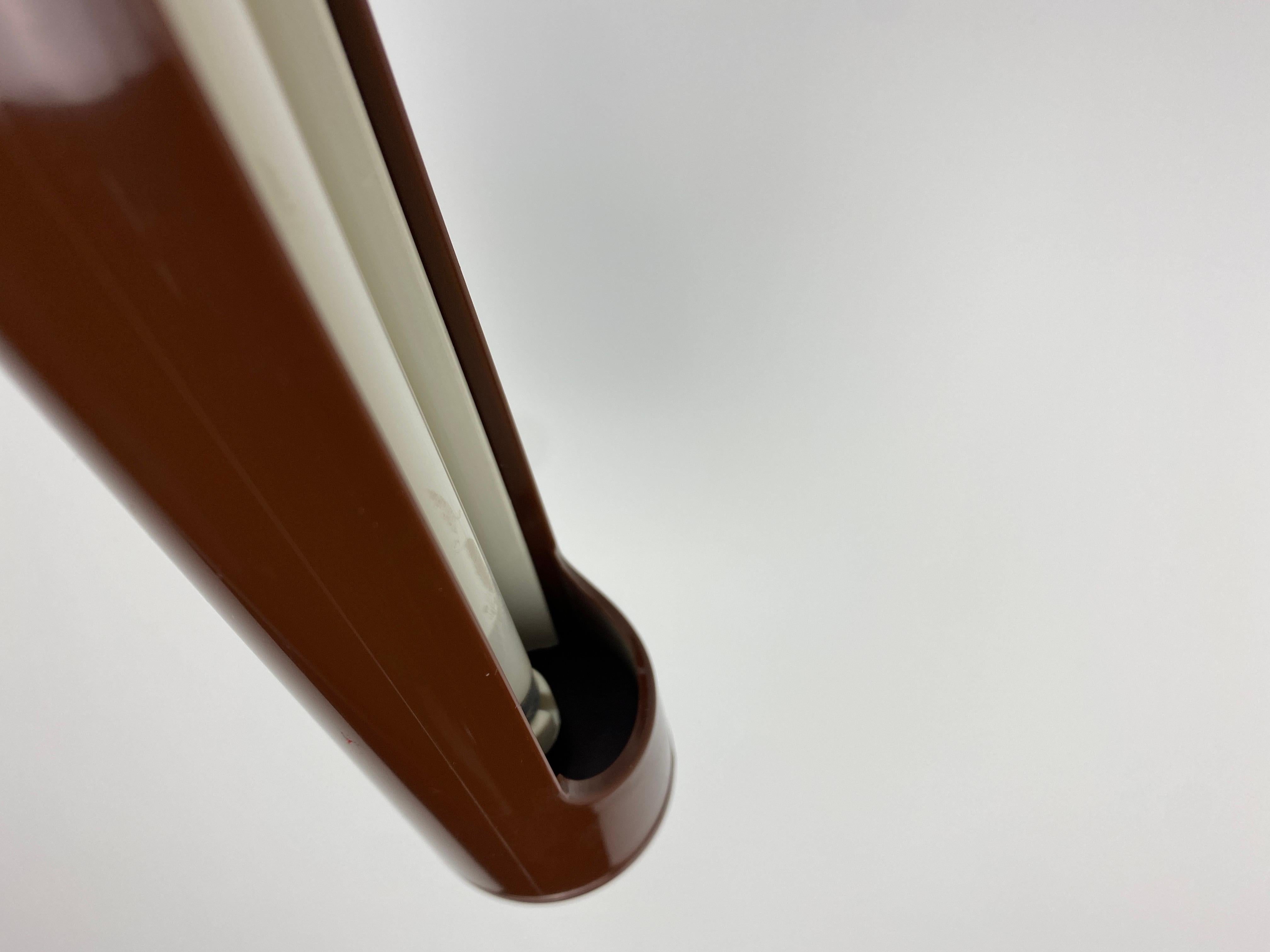 Plastic Brown Desk Lamp The Tube by Anders Pehrson for Atelje Lyktan 1970 For Sale