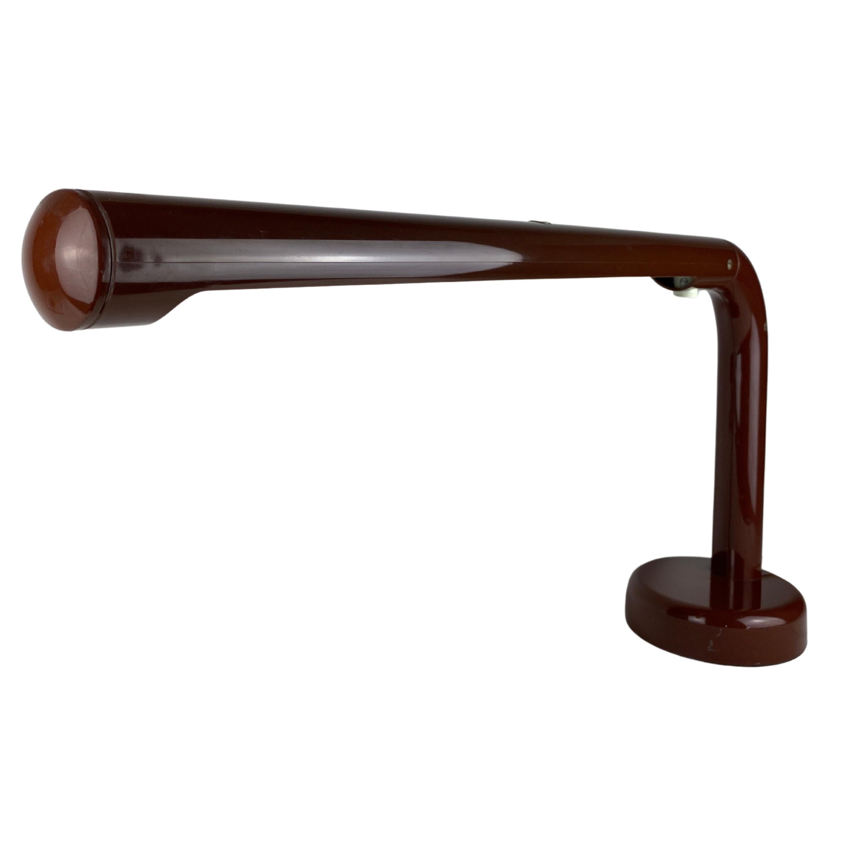 Brown Desk Lamp The Tube by Anders Pehrson for Atelje Lyktan 1970 For Sale