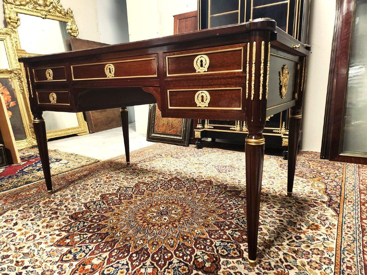 French Gilt Bronze Brown Desk Table, Napoleon III Boulle Louis XVI 19th Century For Sale 3