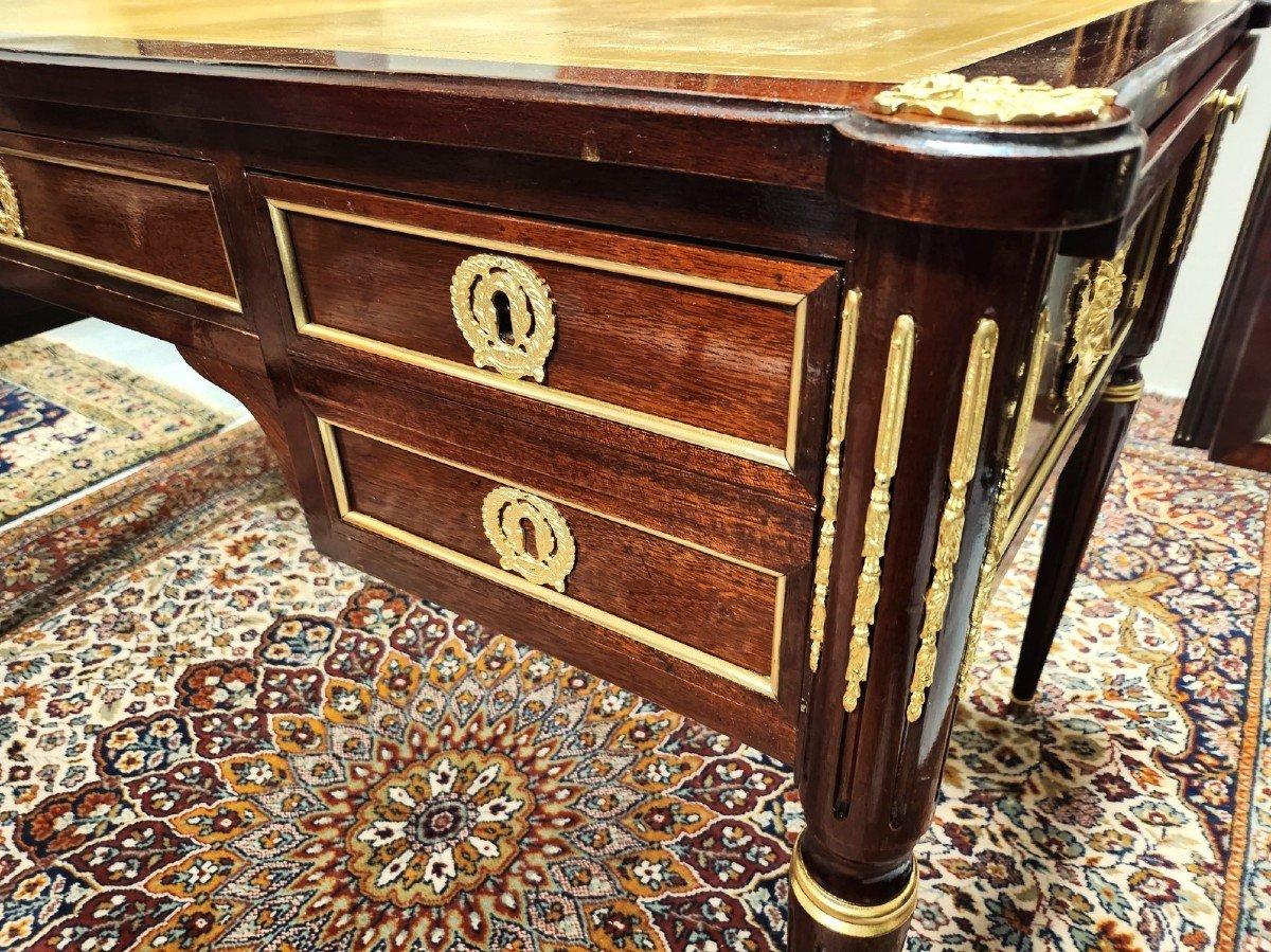 French Gilt Bronze Brown Desk Table, Napoleon III Boulle Louis XVI 19th Century For Sale 5