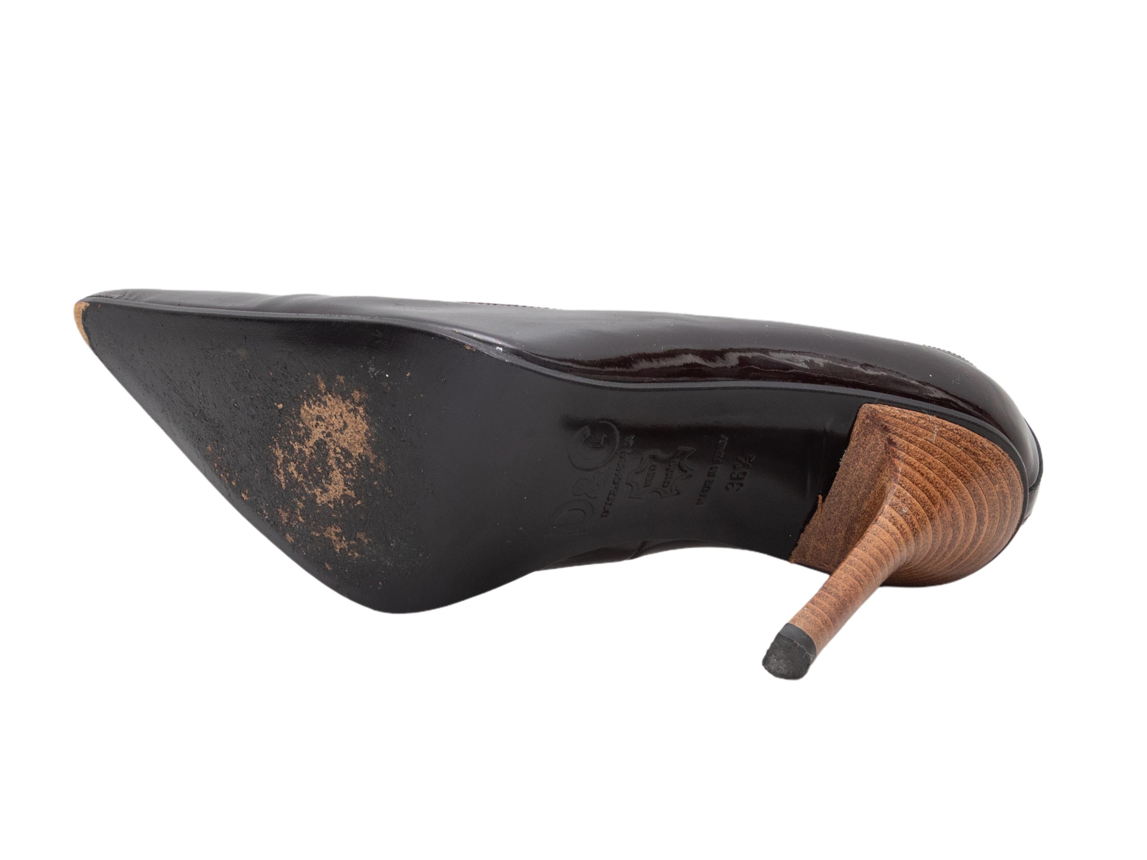 Braune D&G Patent Pumps mit spitzem Fuß Größe 36.5 Damen im Angebot