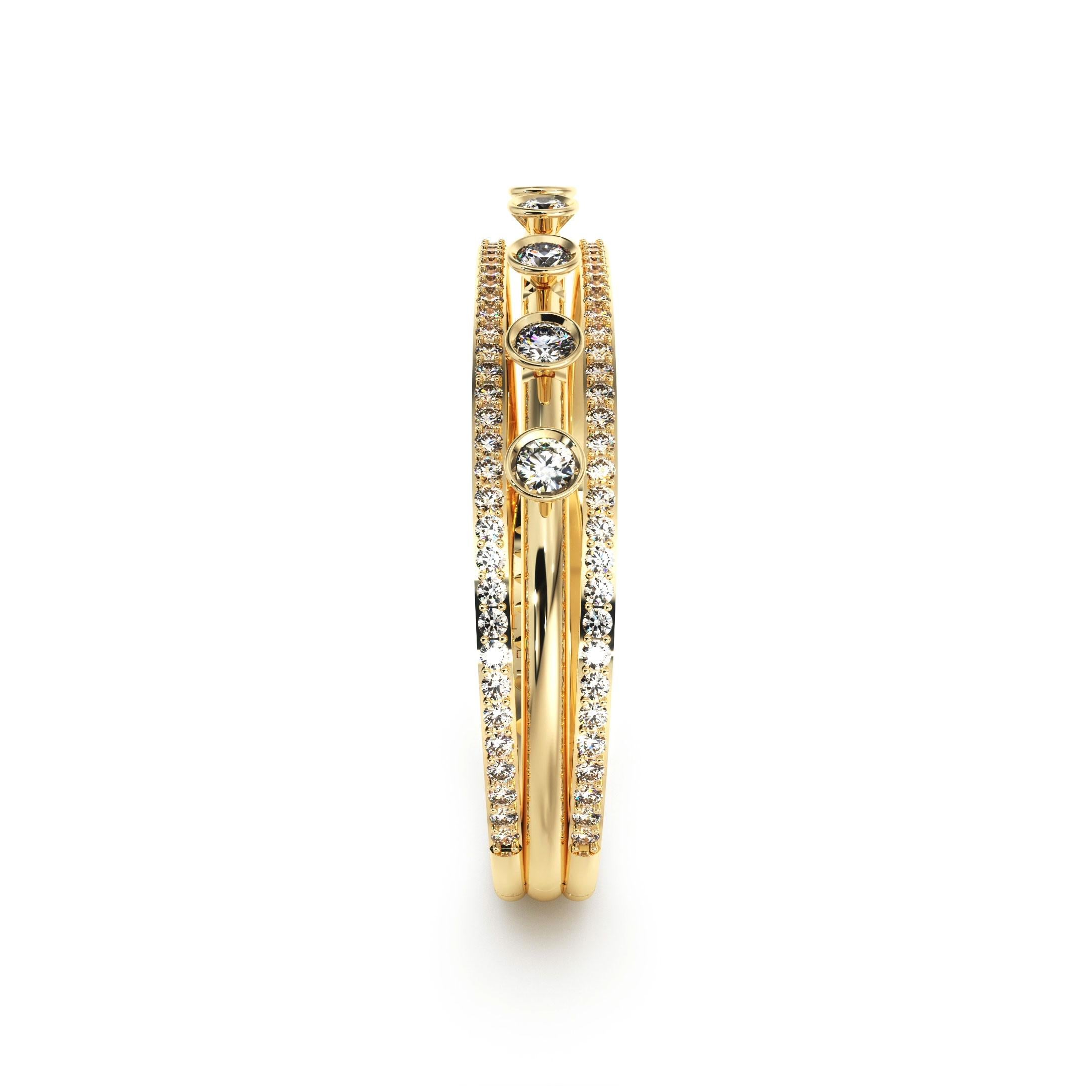 Artista Bracciale a campana con diamante marrone di SOONHEE (misura L: 21 cm) in vendita