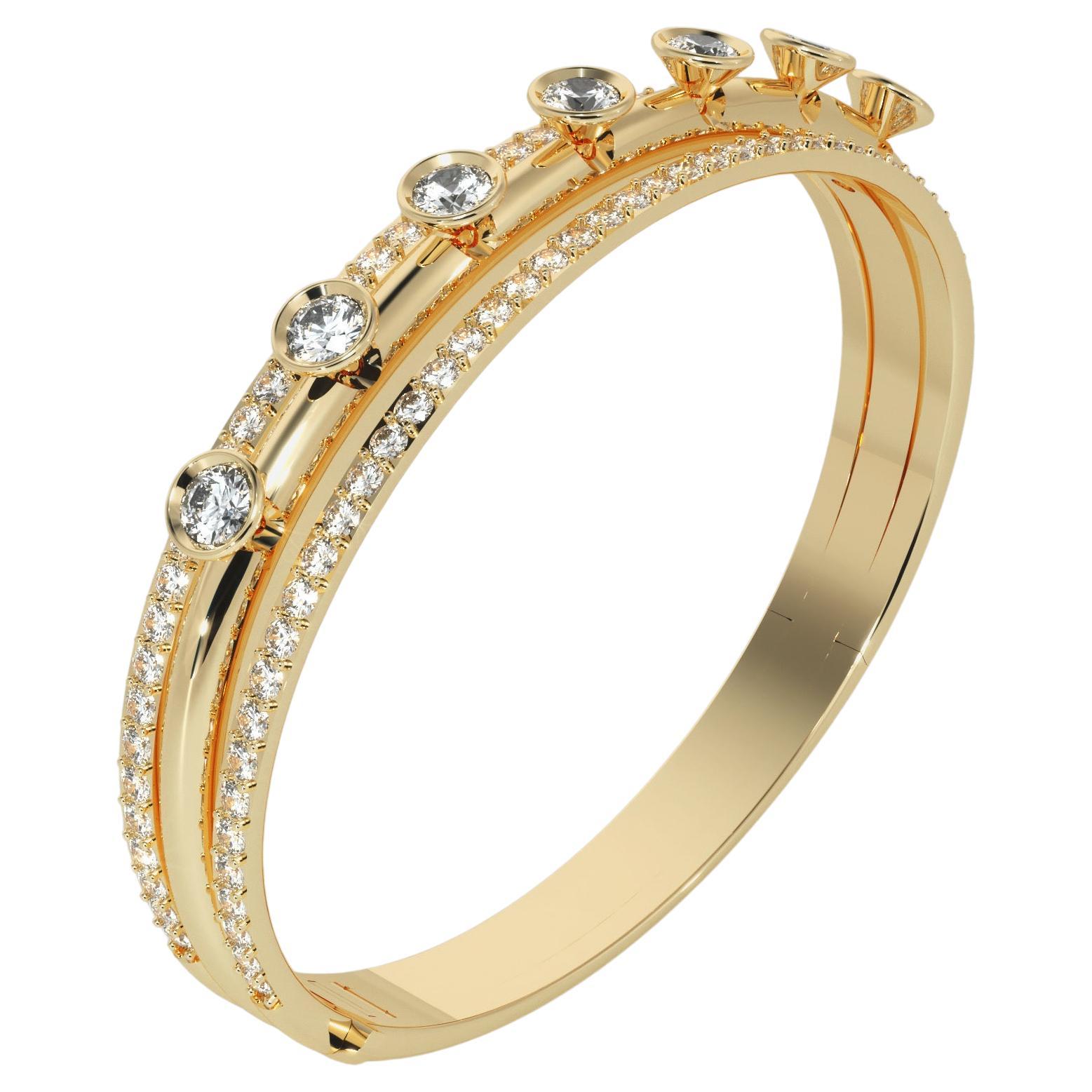 Bracciale a campana con diamante marrone di SOONHEE (misura L: 21 cm)