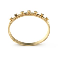 Bracelet en forme de cloche en diamants bruns de SOONHEE (Taille M : 18,5cm)