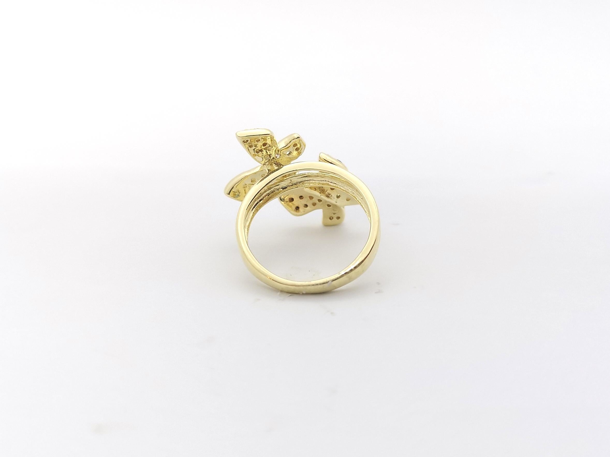 Brown Diamond Butterfly Ring Set in 18k Gold Settings For Sale 6
