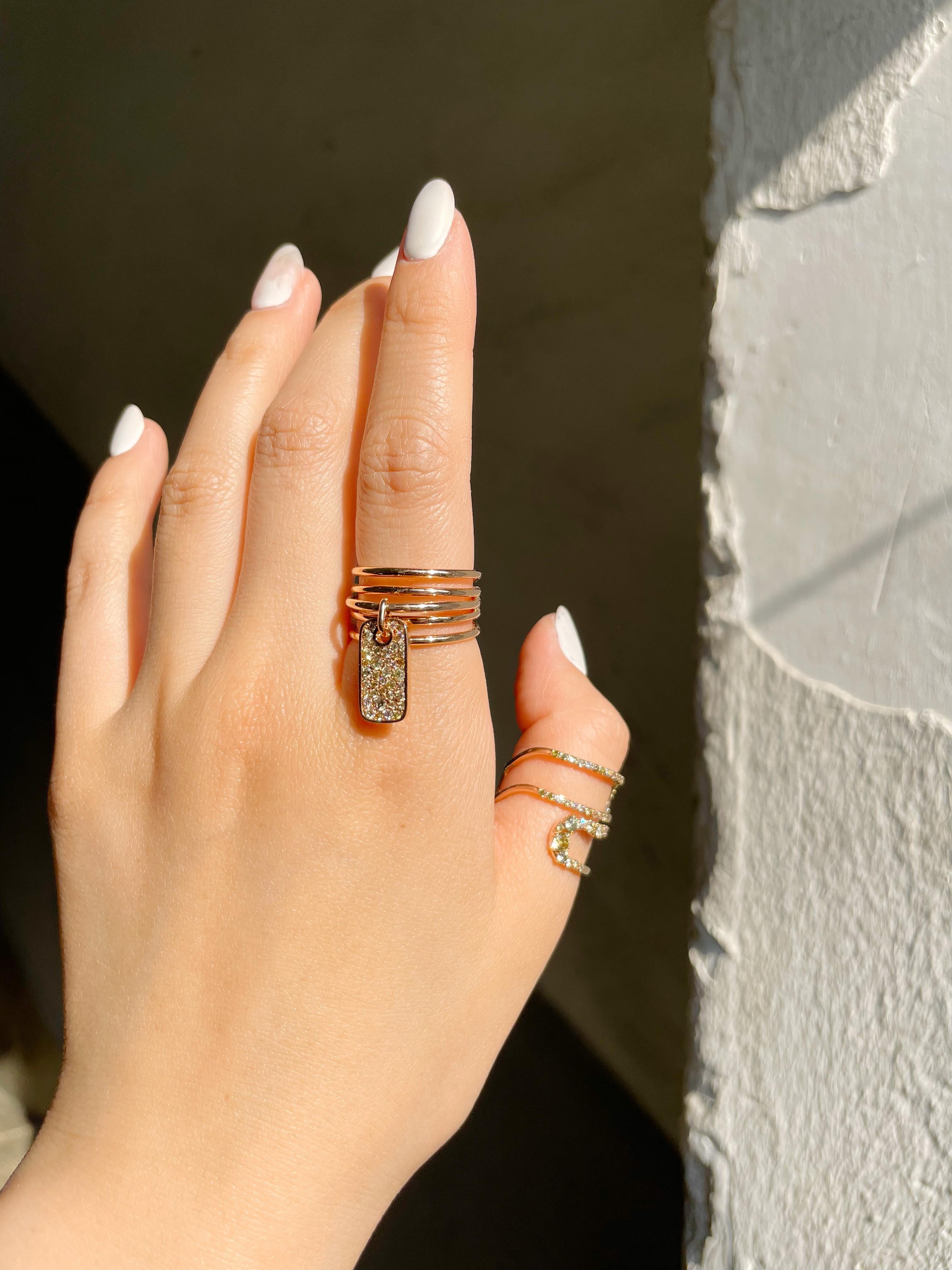 For Sale:  Brown Diamond Charm Ring of SOONHEE (Size 44.2~62.7) 8